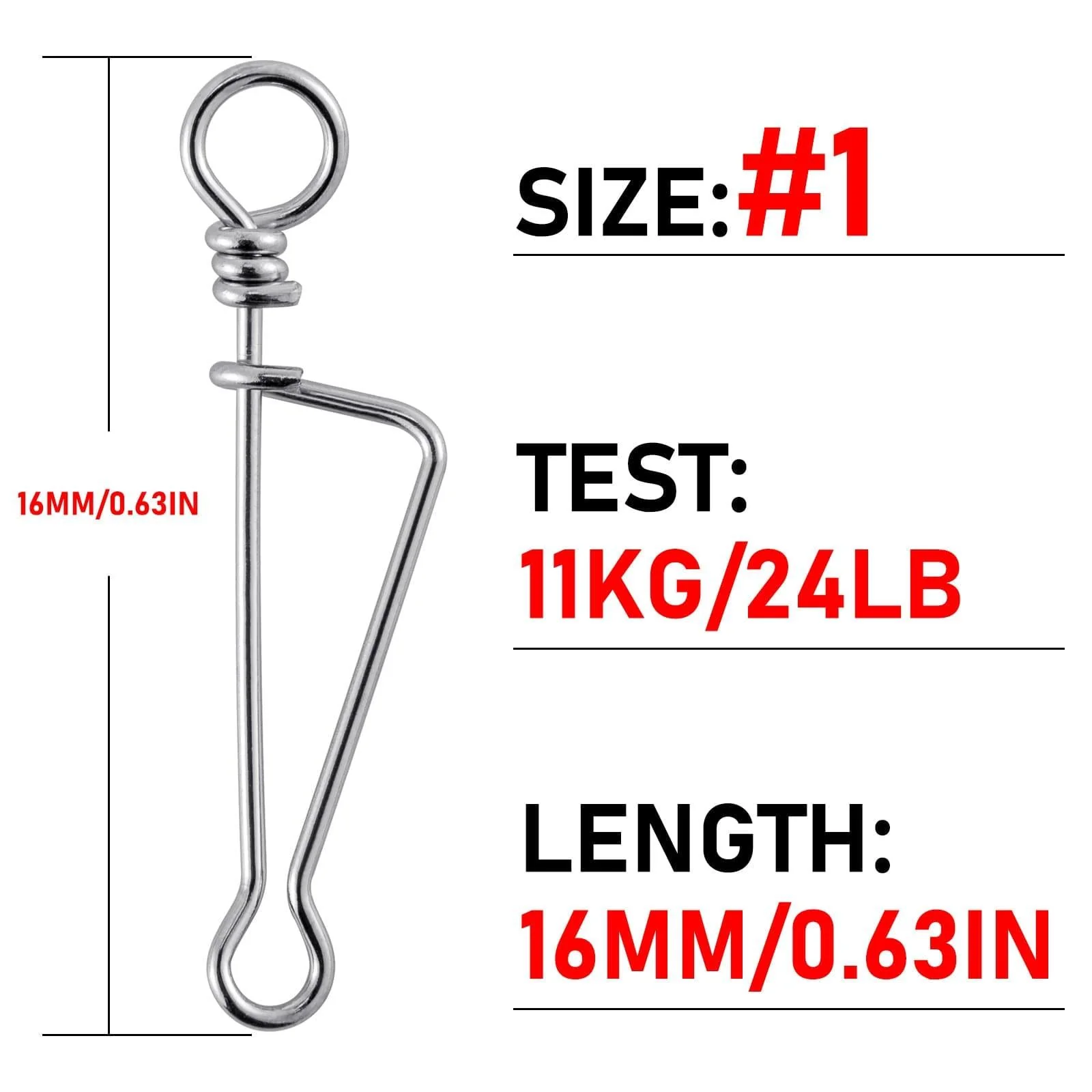 Dr.fish 20pcs Quick Change Clip Hook Lure Connector 13-209lb - Image 7