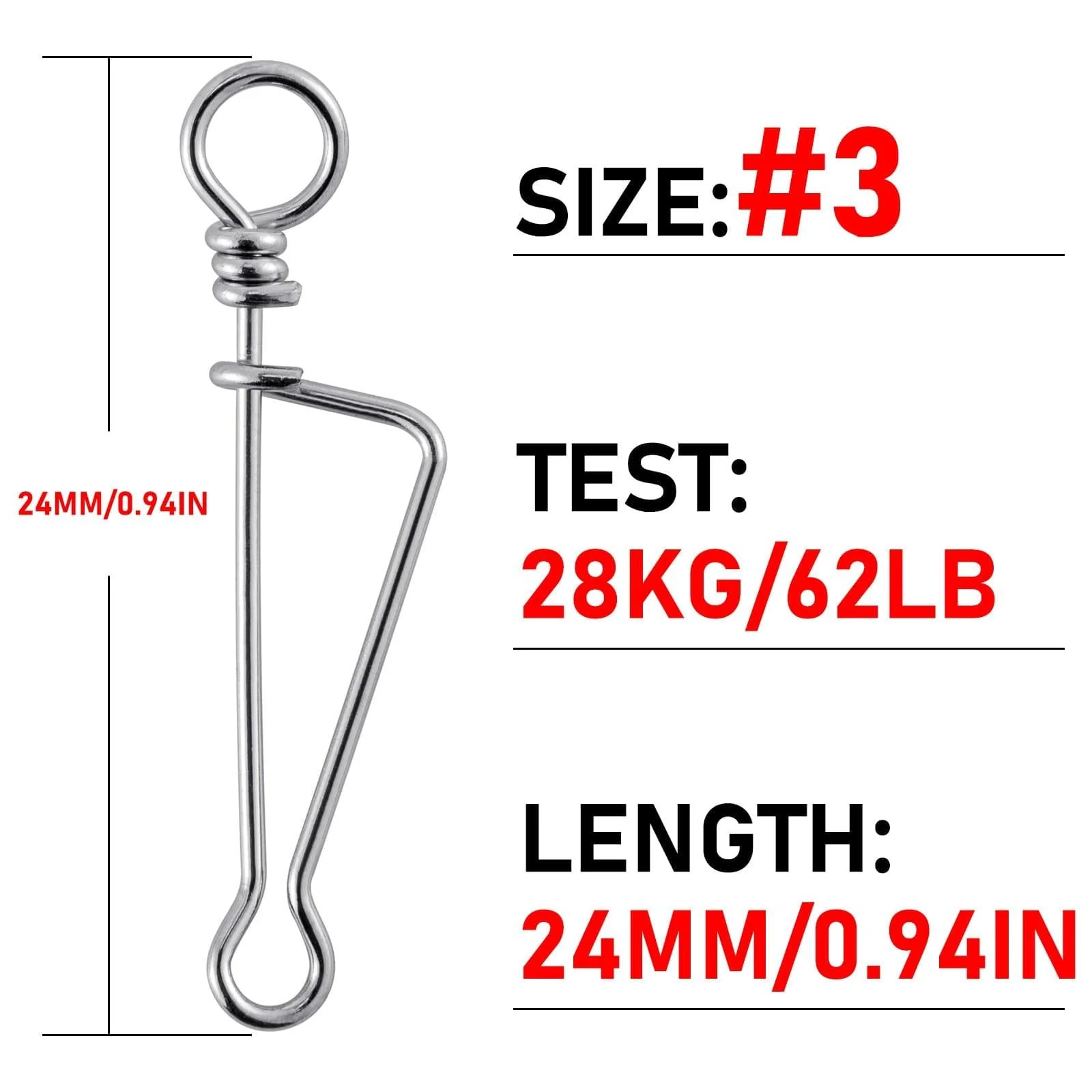 Dr.fish 20pcs Quick Change Clip Hook Lure Connector 13-209lb - Image 9