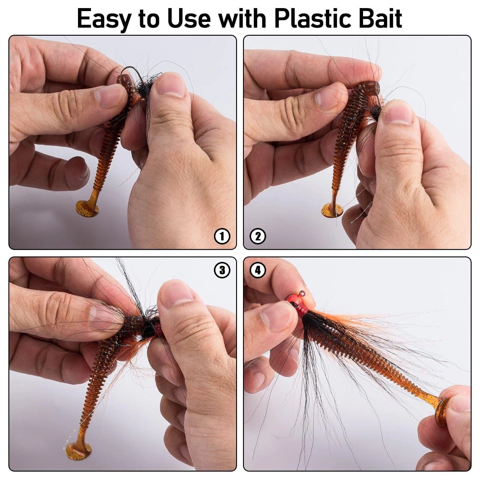 Dr.Fish 5pcs Bucktail Jigs 0.07-0.18oz - Image 3