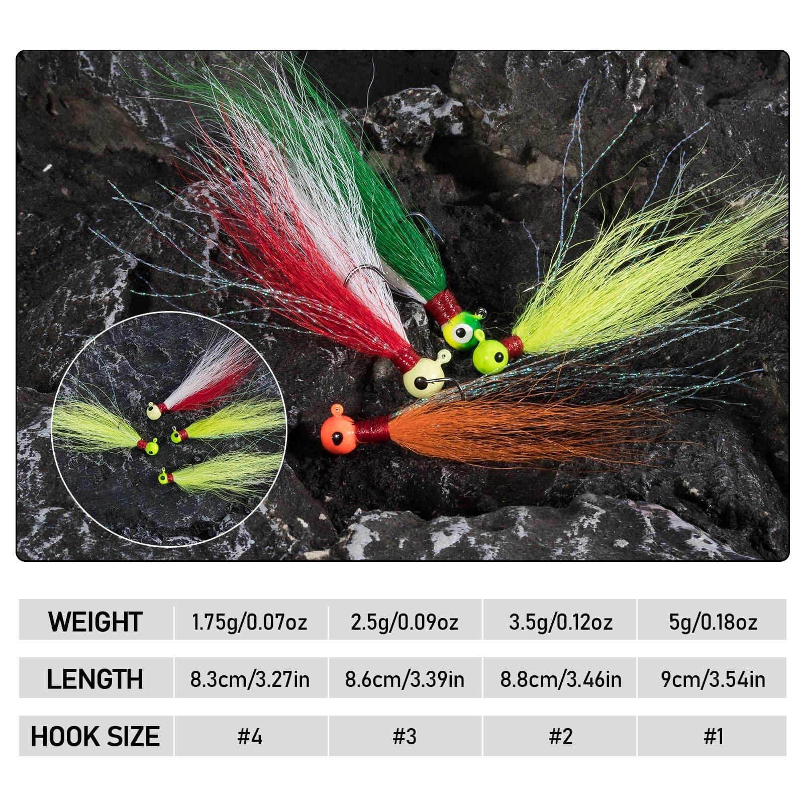 Dr.Fish 5pcs Bucktail Jigs 0.07-0.18oz - Image 4
