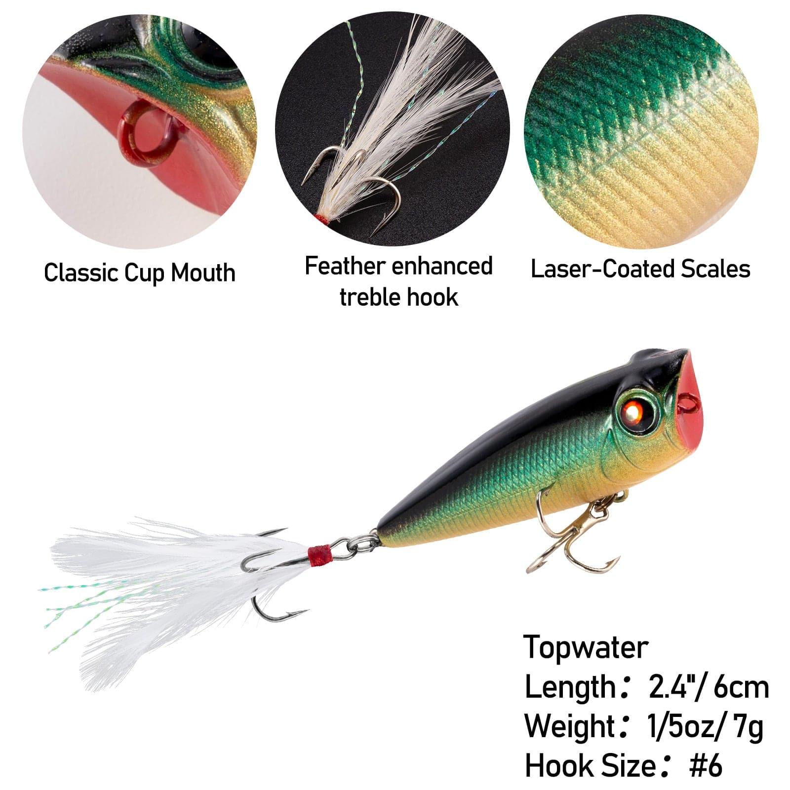 Dr.Fish 5pcs Crankbait Lure kit 1/5oz-3/10oz - Image 2