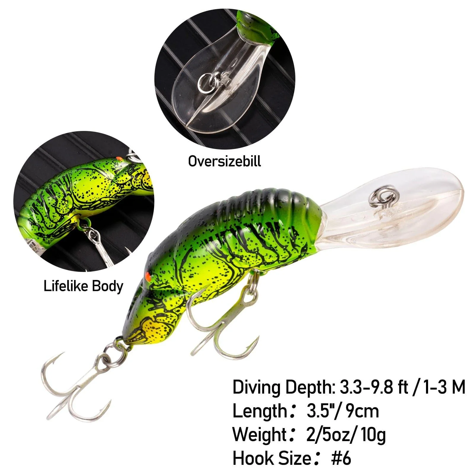 Dr.Fish 5pcs Crankbait Lure kit 1/5oz-3/10oz - Image 3