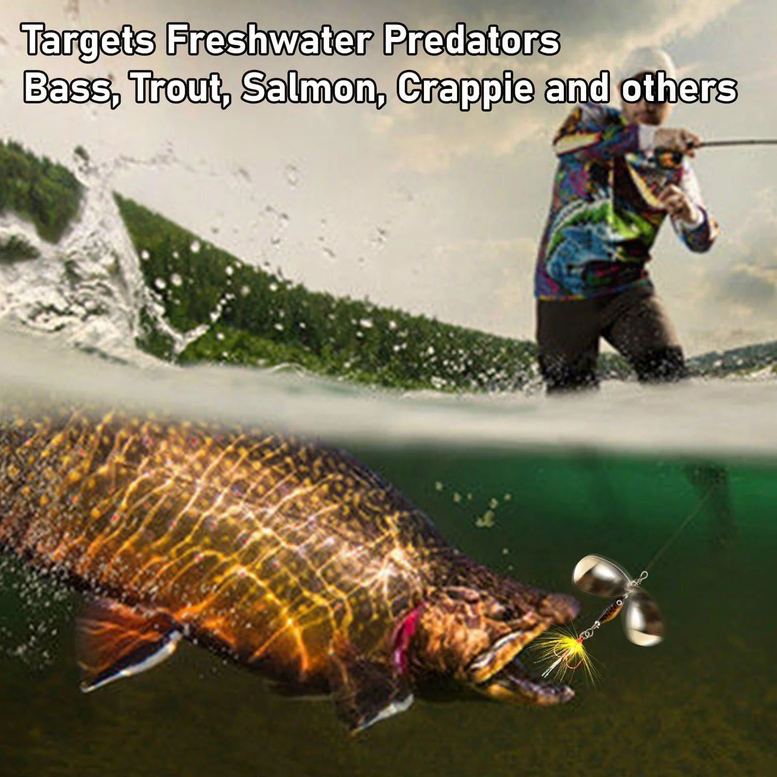 Dr.Fish 5pcs Inline Spinners BaitRooster Tail Lures kit - Image 2