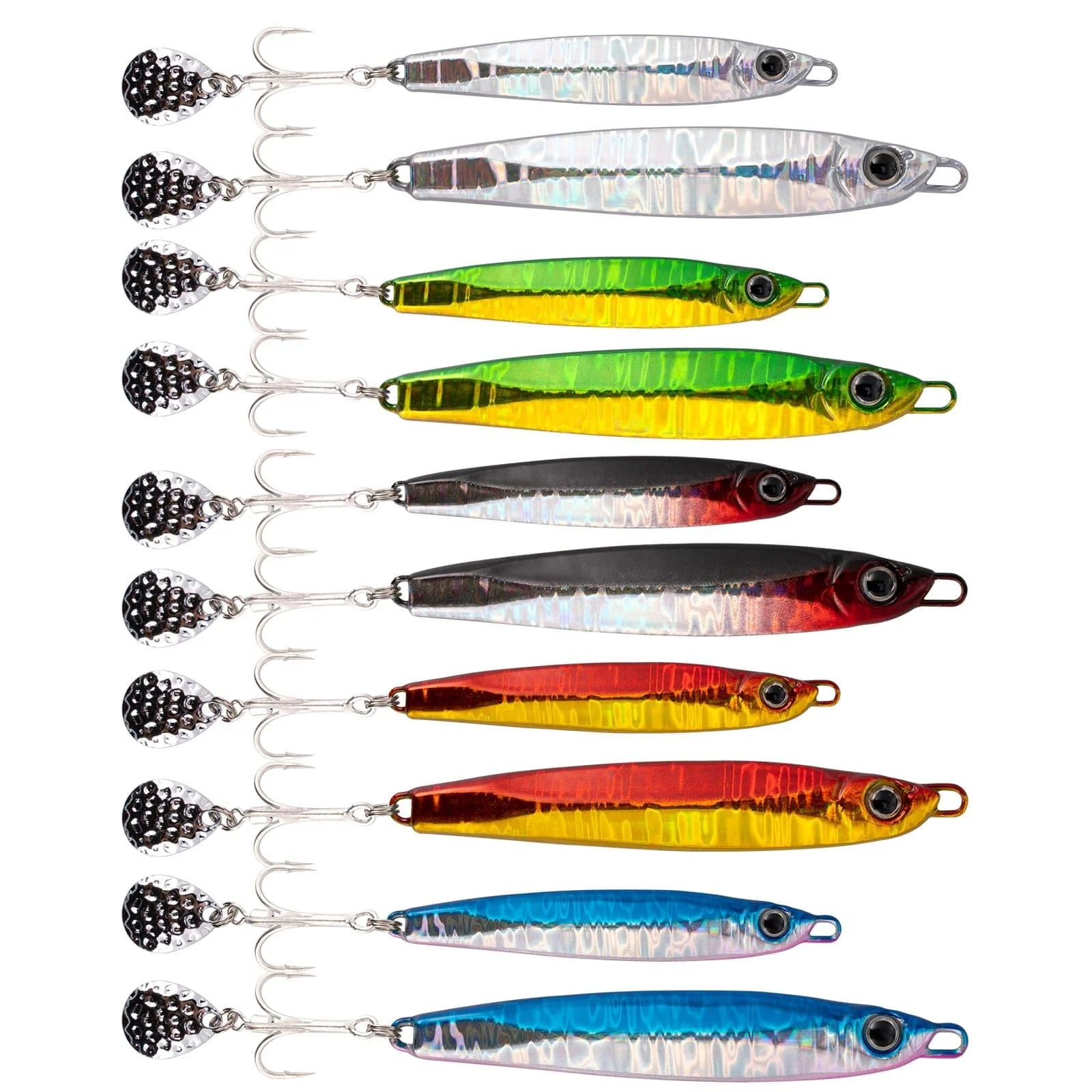 Dr.Fish 5pcs Metal  Spinner Vertical Jigs 3-3.75'' - Image 3