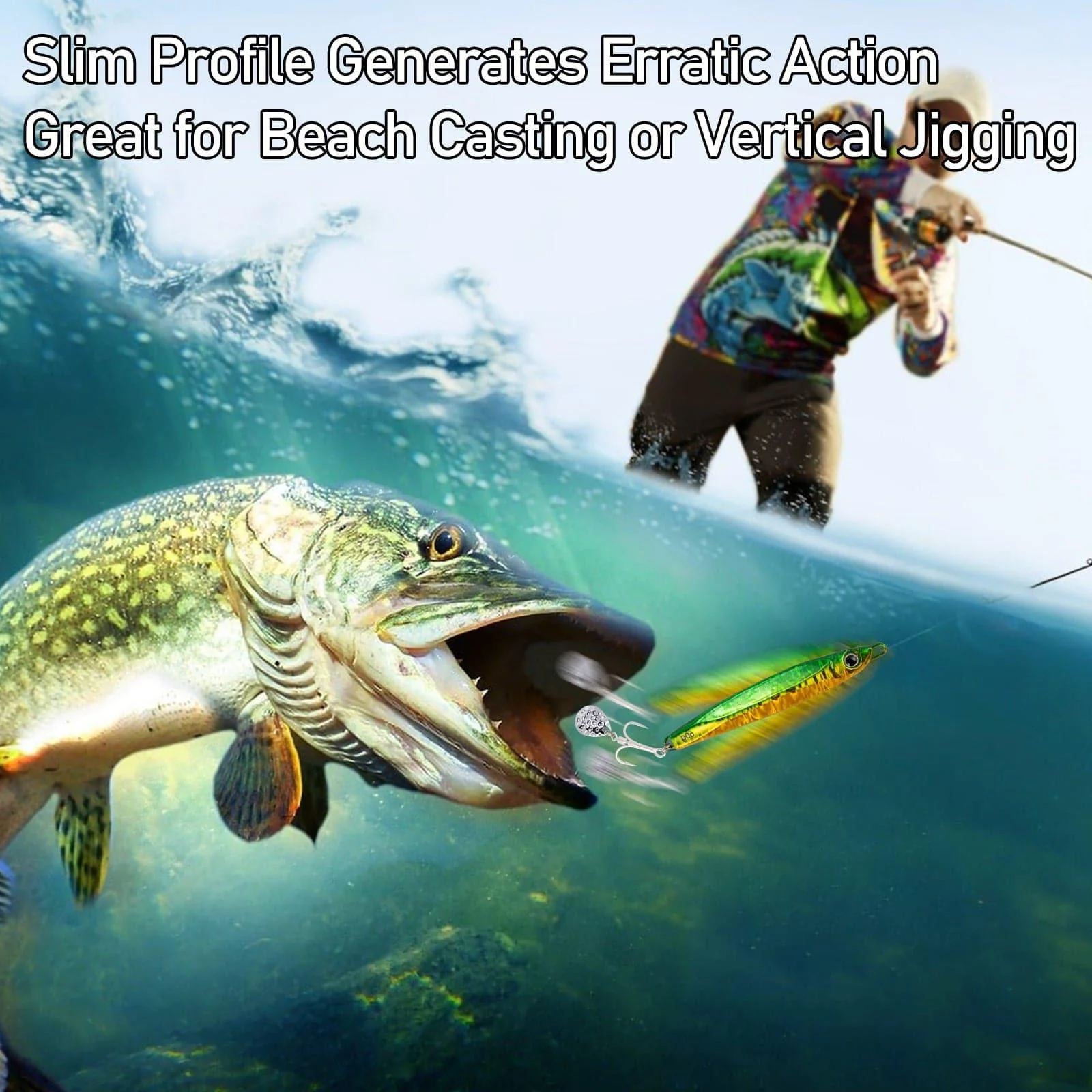 Dr.Fish 5pcs Metal  Spinner Vertical Jigs 3-3.75'' - Image 7