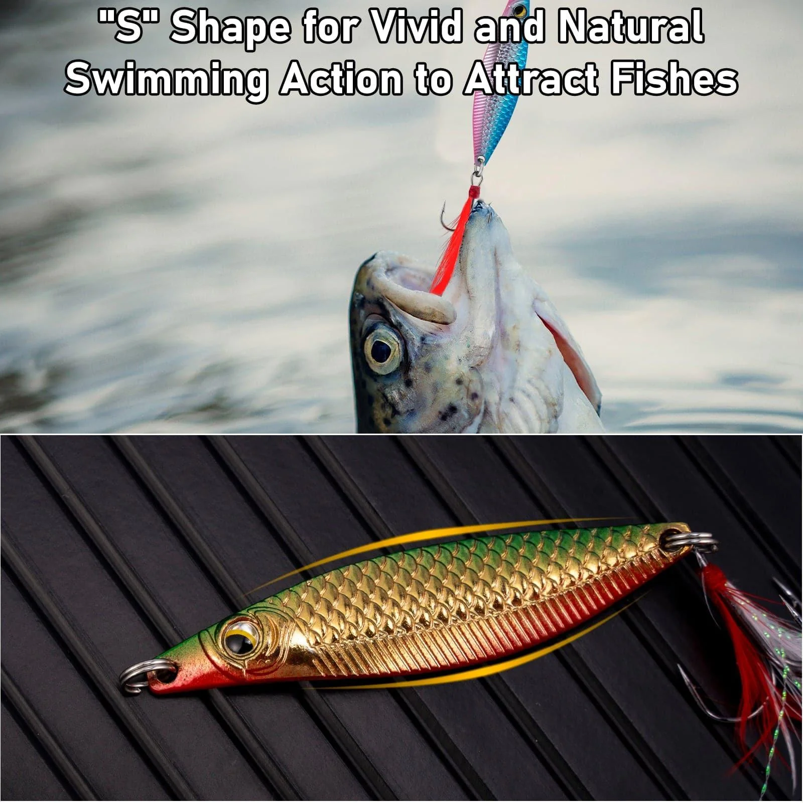 Dr.Fish 5pcs Metal Roostertail Spoon Lures 15/30g - Image 2
