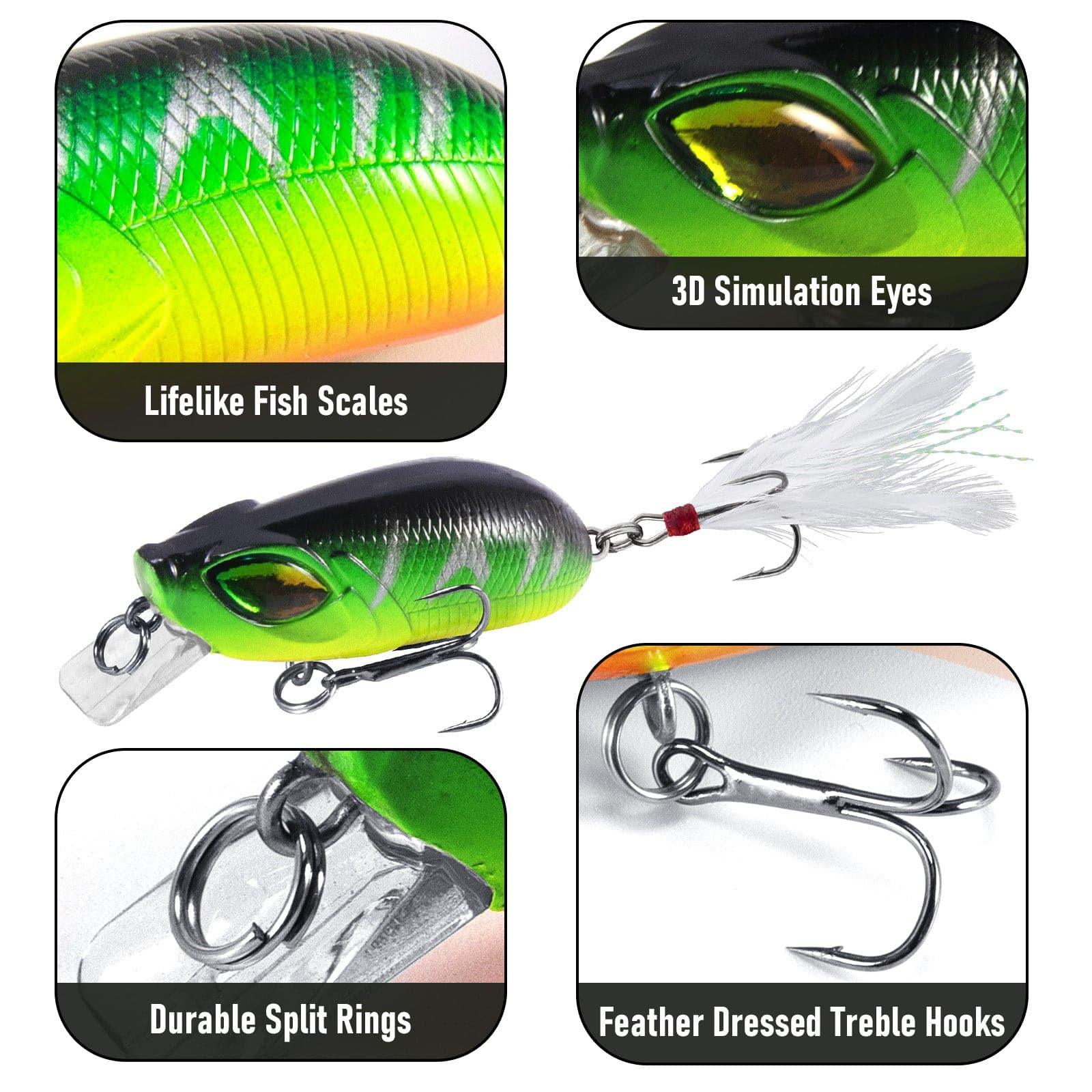 Dr.Fish 5pcs Minnow Crankbaits Fishing Lure 2.4'' - Image 2