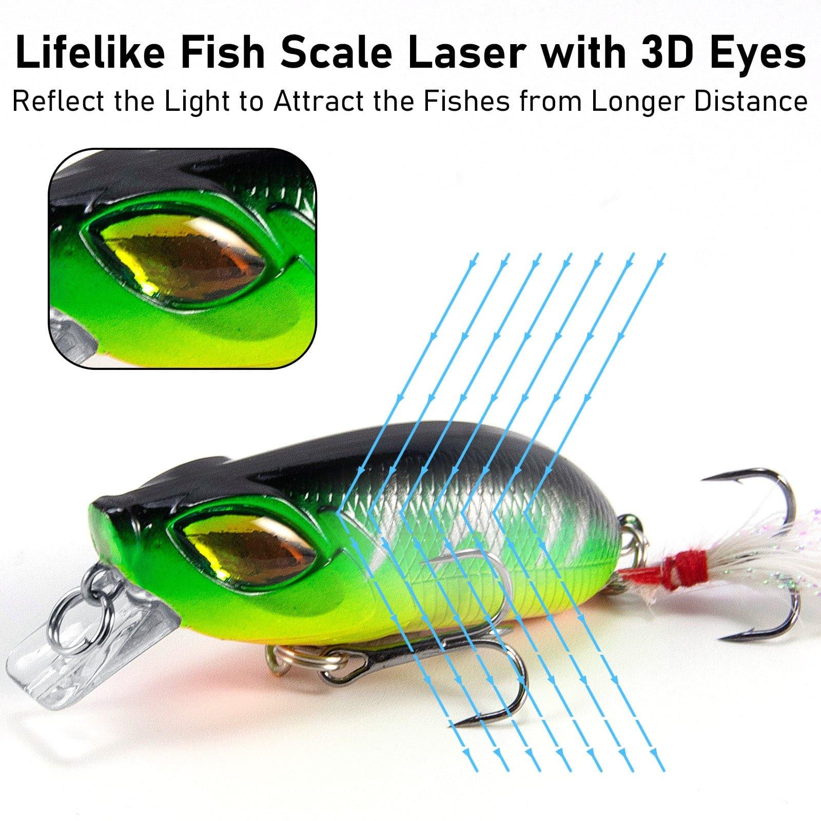 Dr.Fish 5pcs Minnow Crankbaits Fishing Lure 2.4'' - Image 4