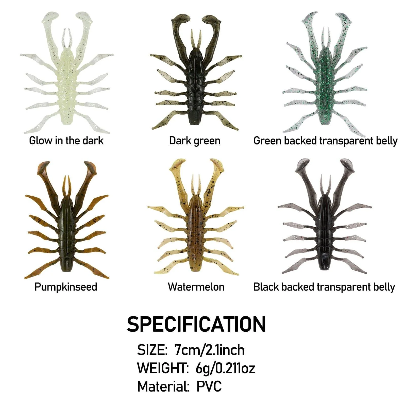 Dr.fish PVC Shrimp Soft Bait 2.1'' 0.21 oz - Image 3