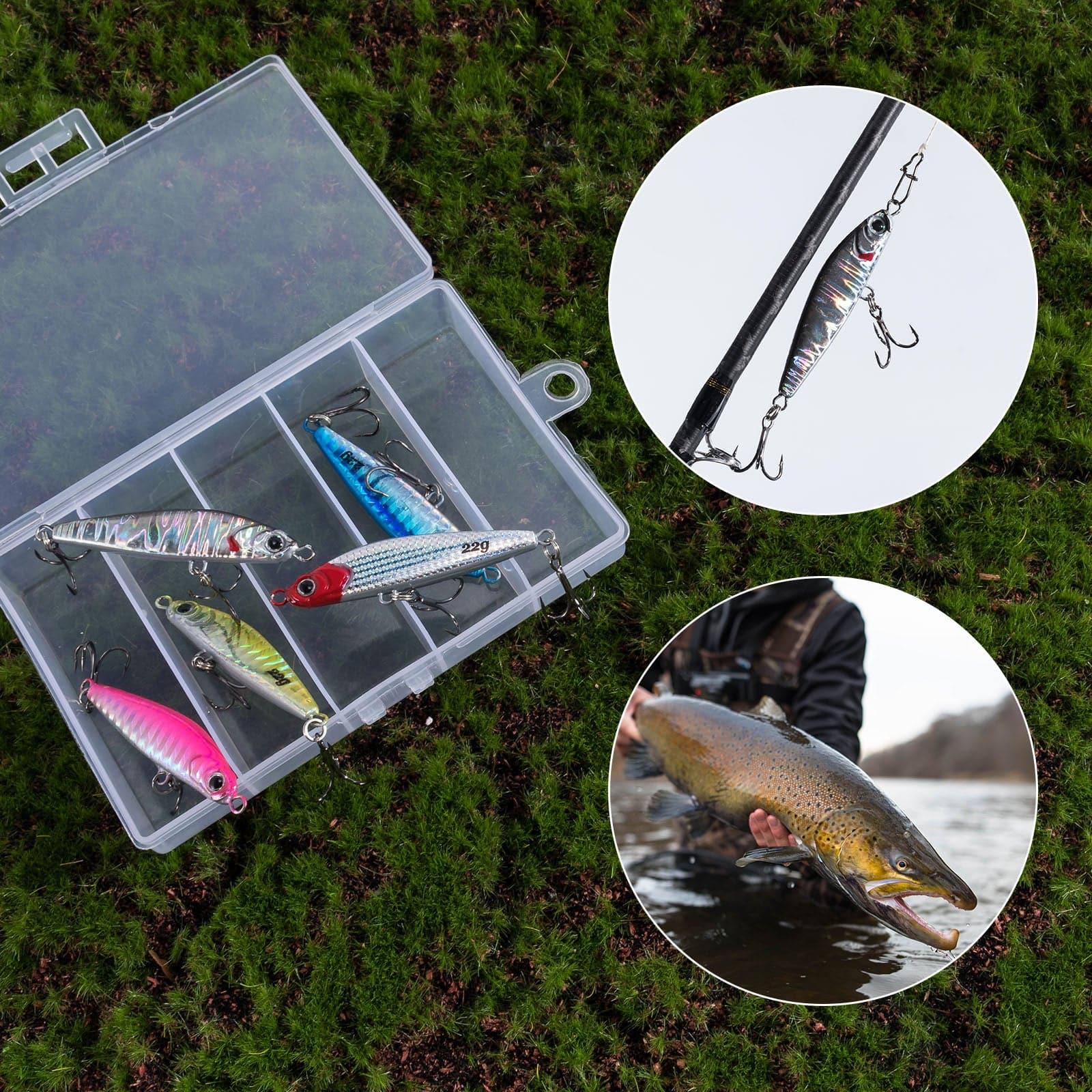 Dr.Fish 5pcs Sinking Diamond Spoon Jig 2.17-2.44'' 1/2-3/4oz - Image 3