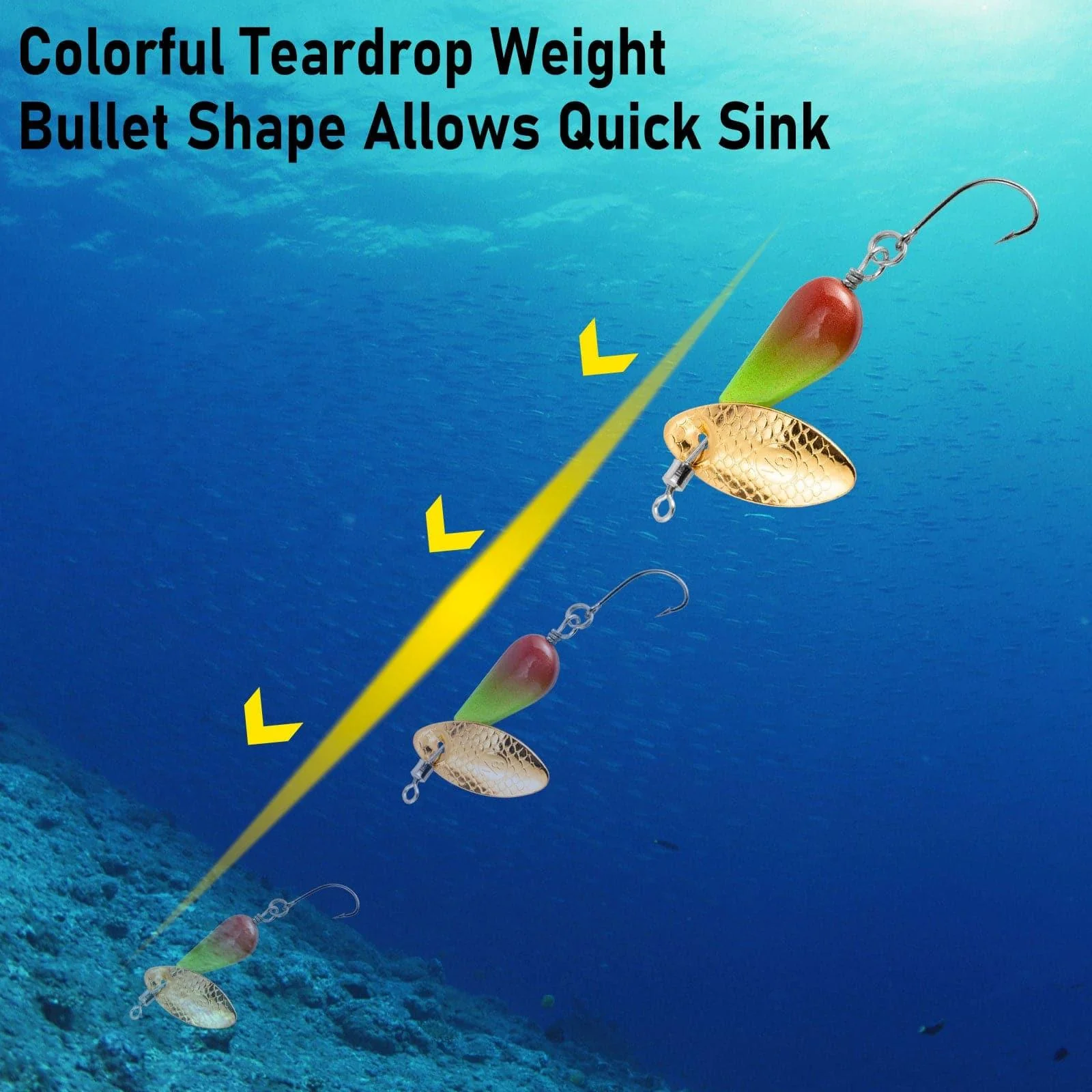 Dr.Fish 5pcs Spinner Blades with Hook(single or treble)  1/8-1/4oz - Image 3