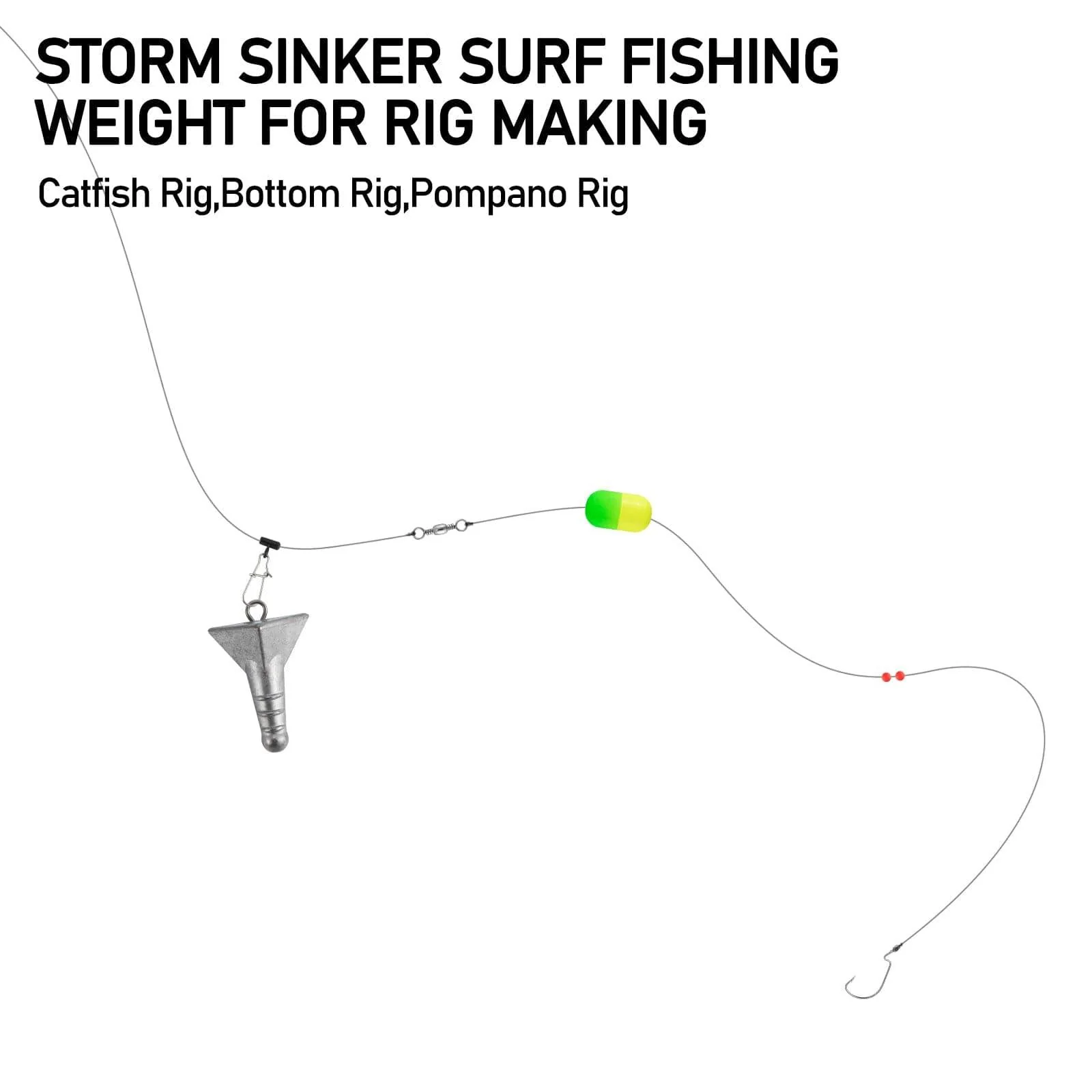 Dr.Fish 5pcs Storm Sinkers 1oz to 4oz - Image 3