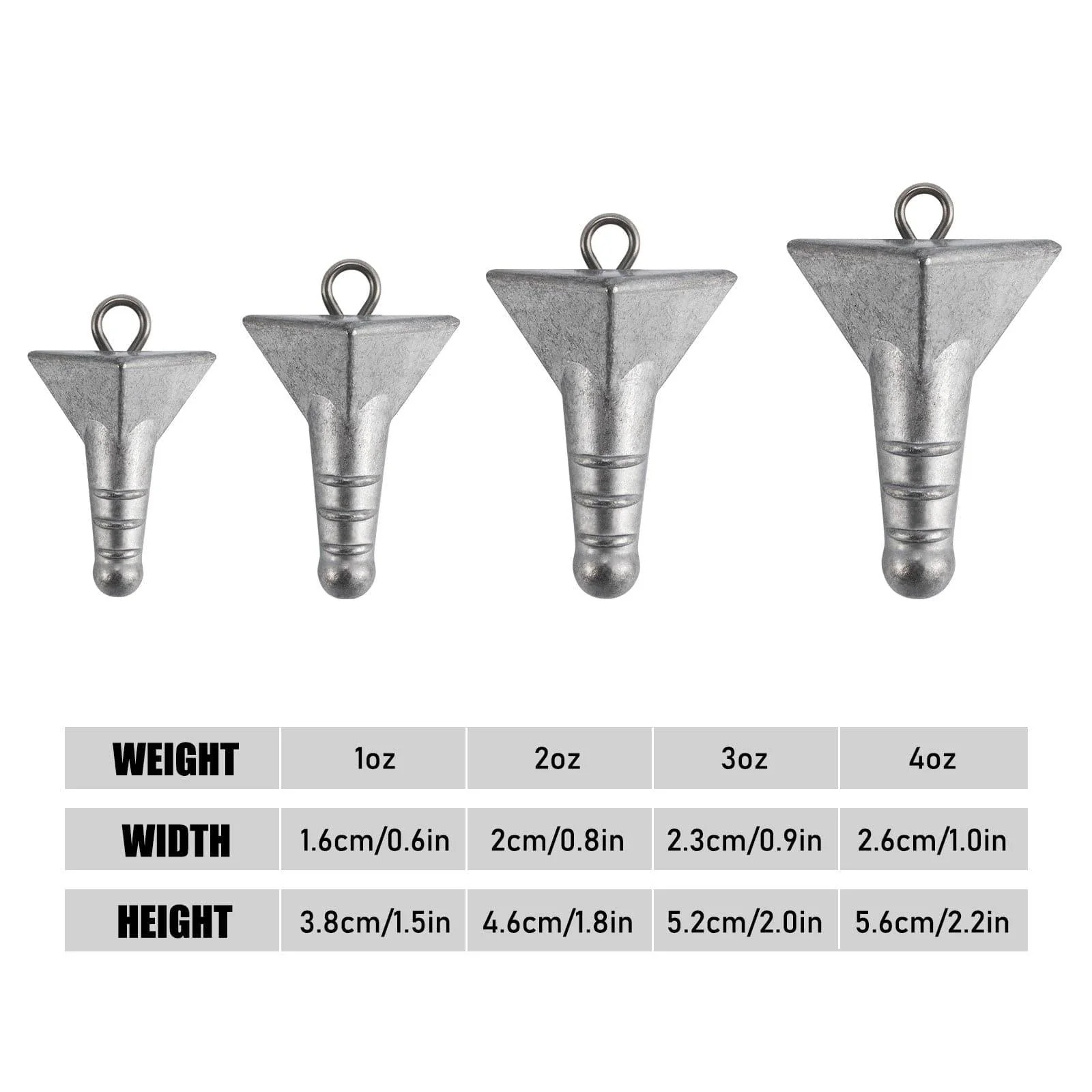 Dr.Fish 5pcs Storm Sinkers 1oz to 4oz - Image 4