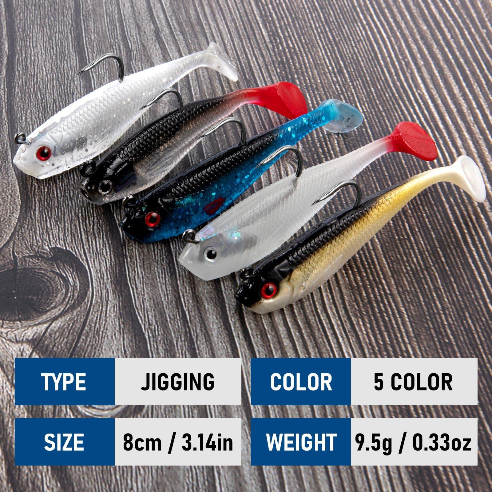 Dr.Fish 5pcs Swimbait Jig Heads 3.14" 0.33oz - Image 3