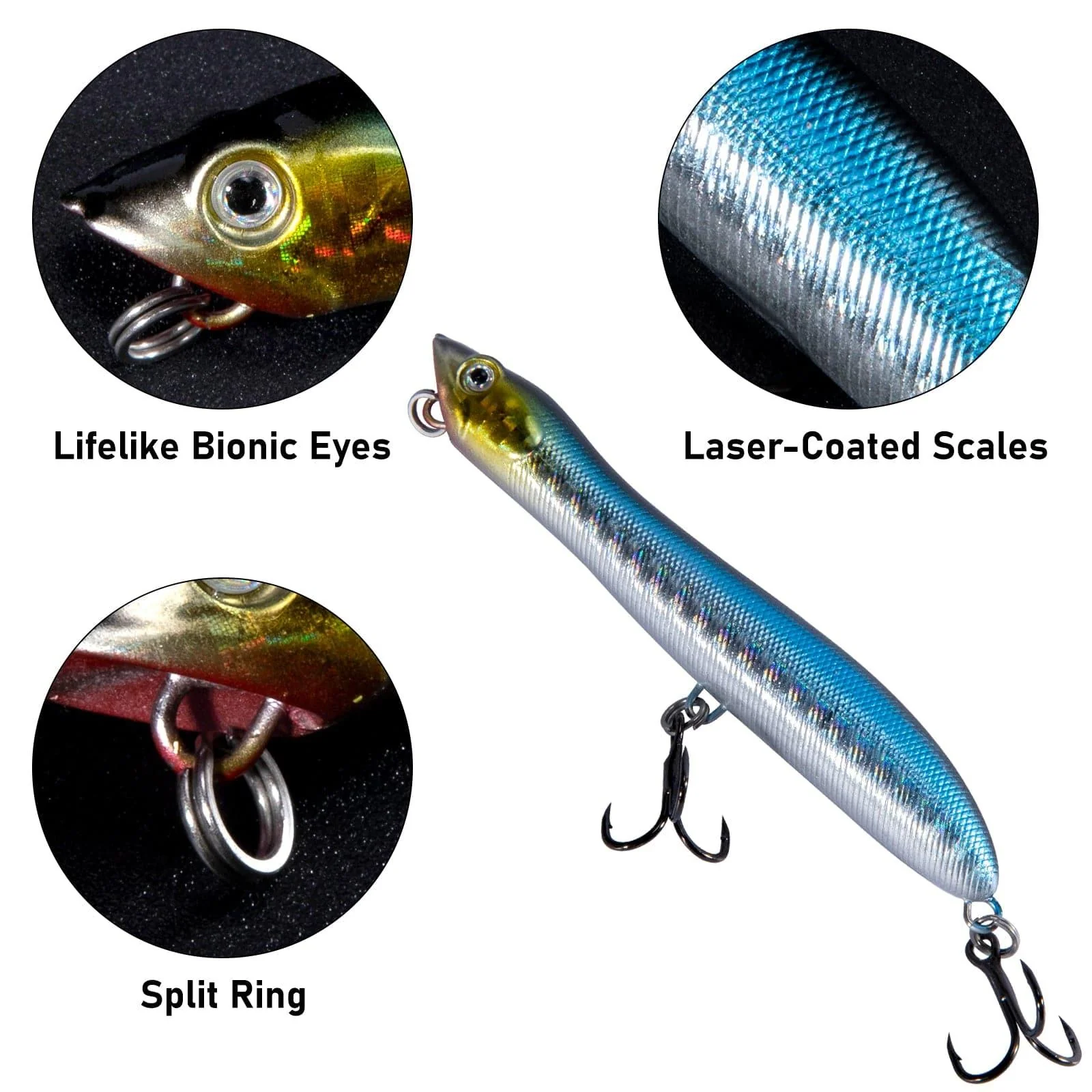Dr.Fish 5pcs Topwater Popper Lures 3.3" 1.69oz - Image 3