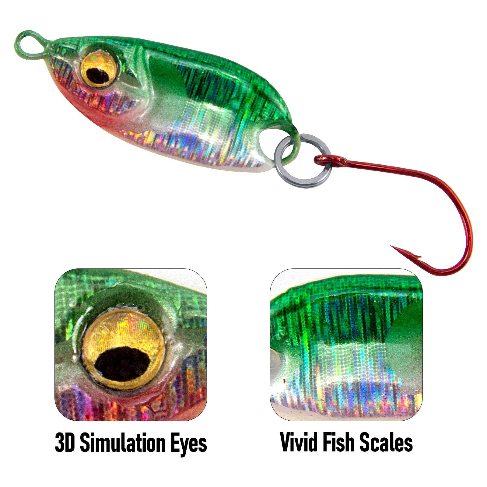 Dr.Fish 6pcs Micro Fishing Spoon Lure Kit 1" 3/16oz - Image 2