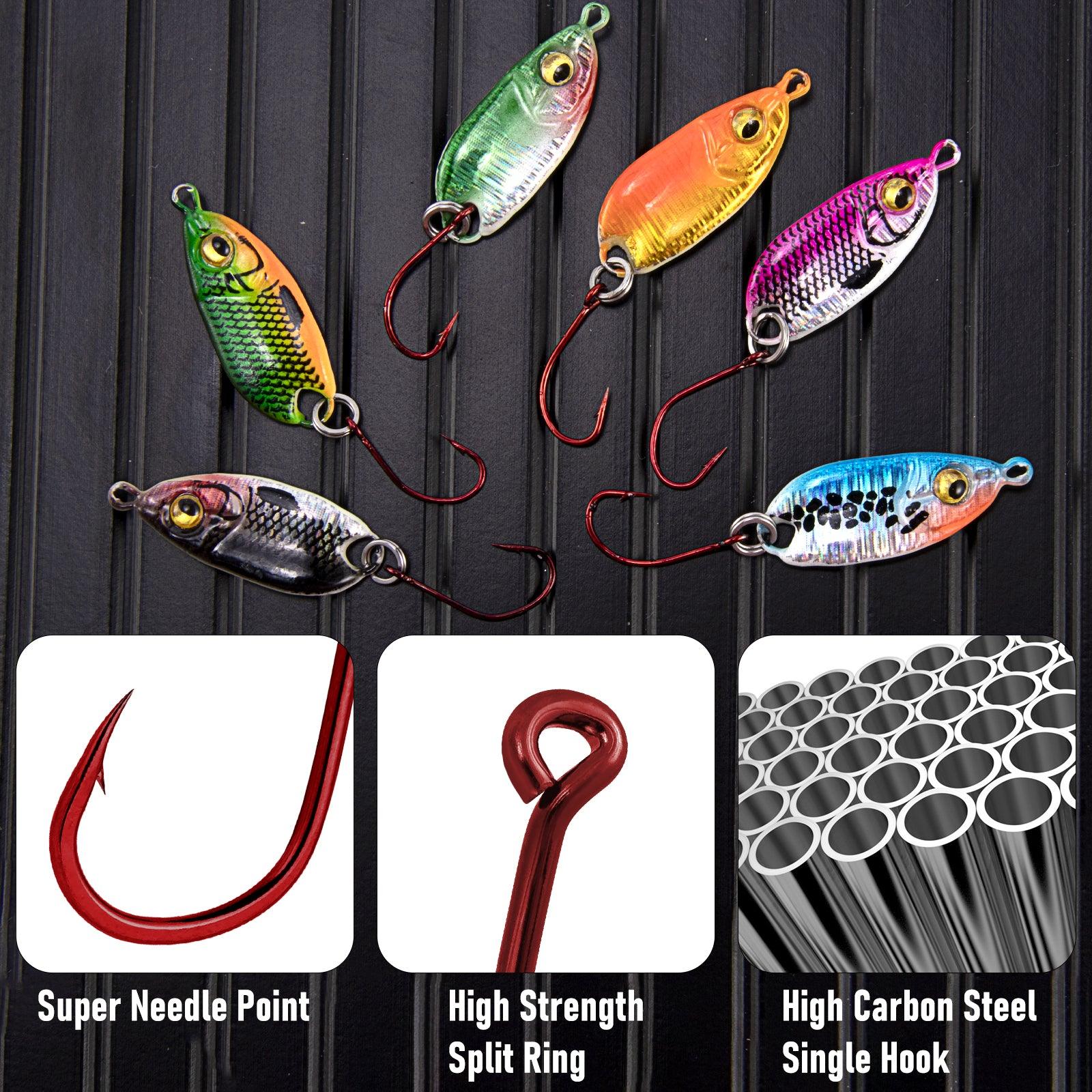 Dr.Fish 6pcs Micro Fishing Spoon Lure Kit 1" 3/16oz - Image 3
