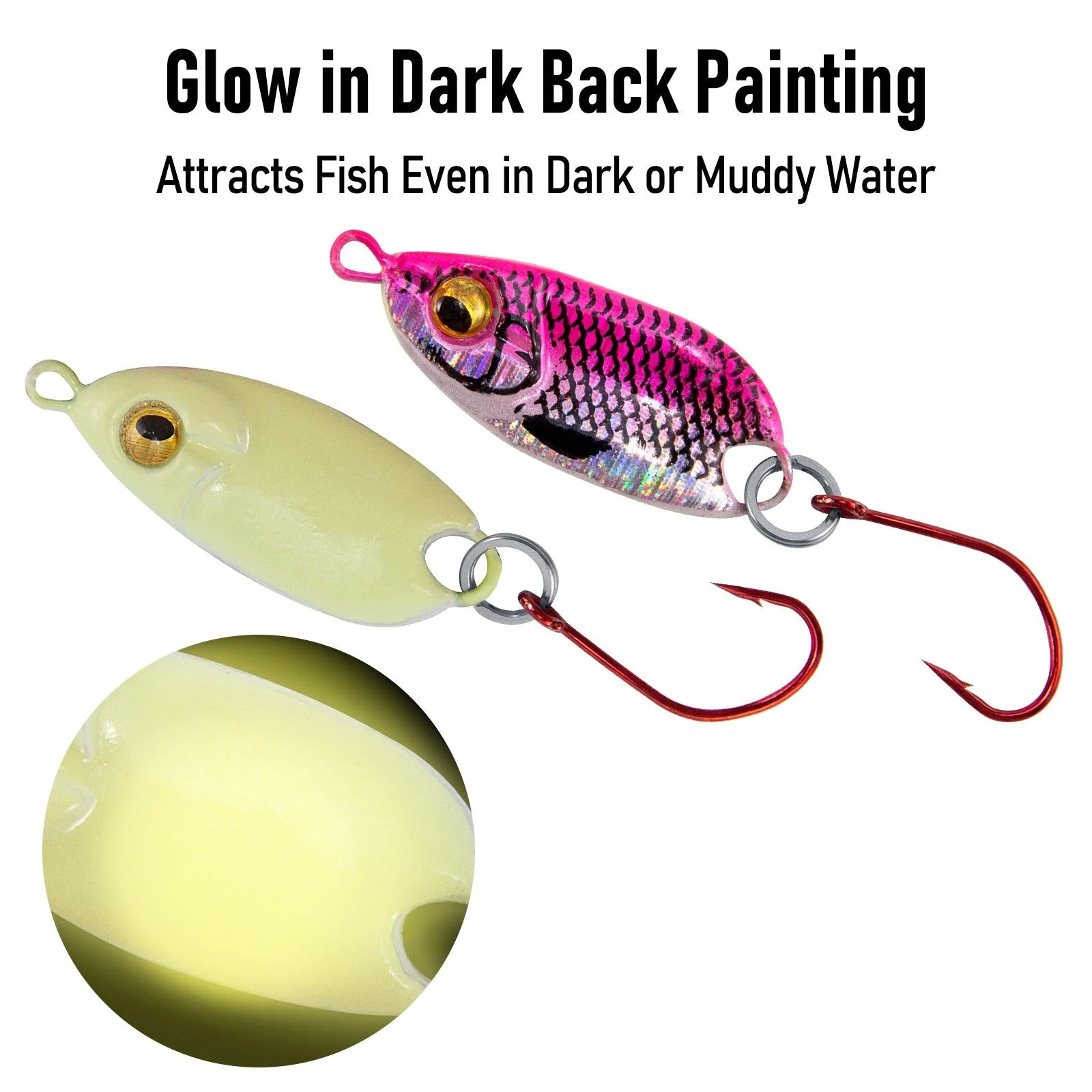 Dr.Fish 6pcs Micro Fishing Spoon Lure Kit 1" 3/16oz - Image 5