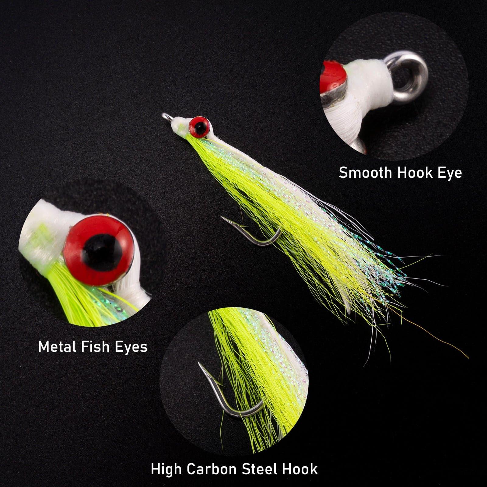 Dr.Fish 6pcs Clouser Minnow Fishing Flies #4-2/0 - Image 2