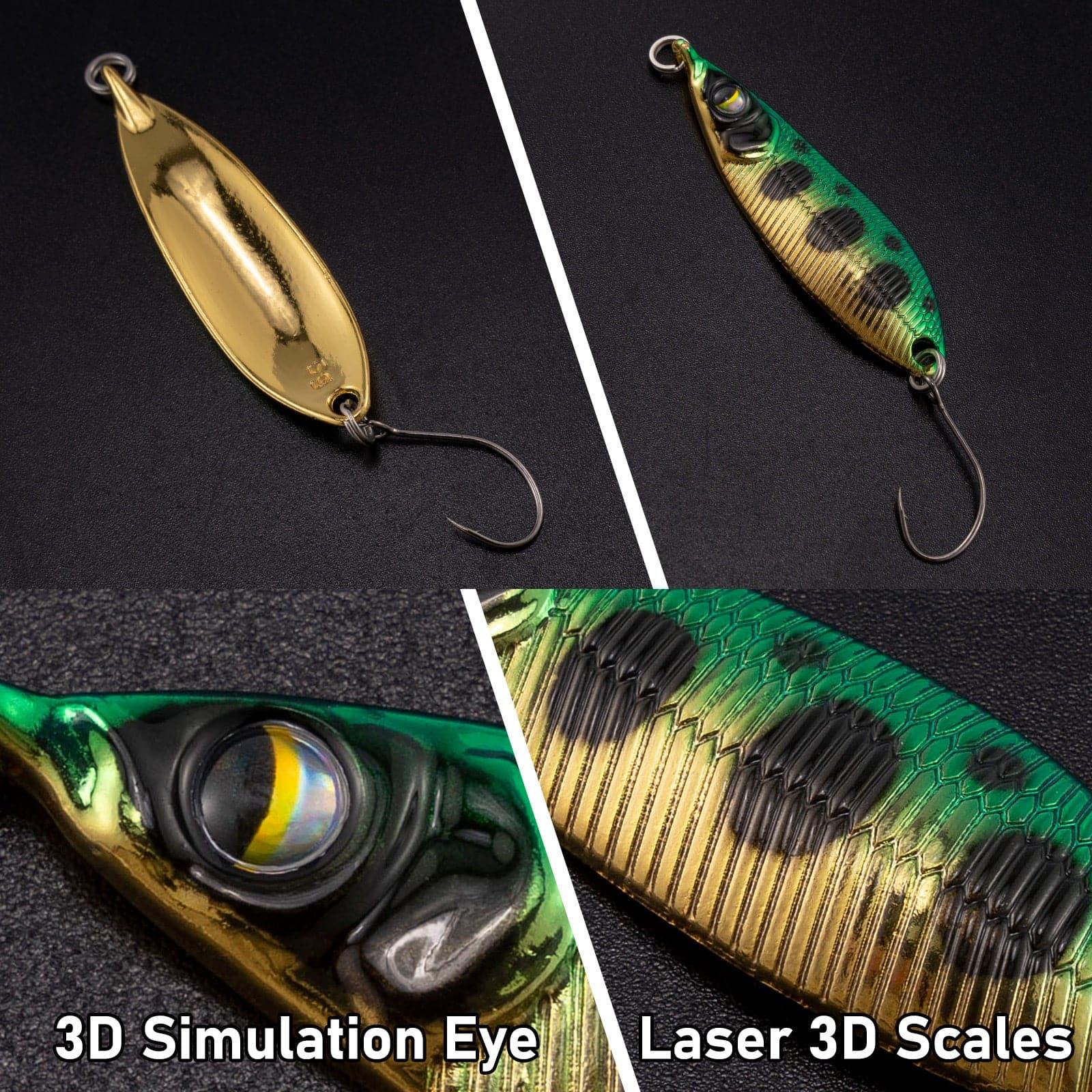Dr.Fish 6pcs Trout Fishing Spoon Lure Kit  1/8  3/16oz - Image 2