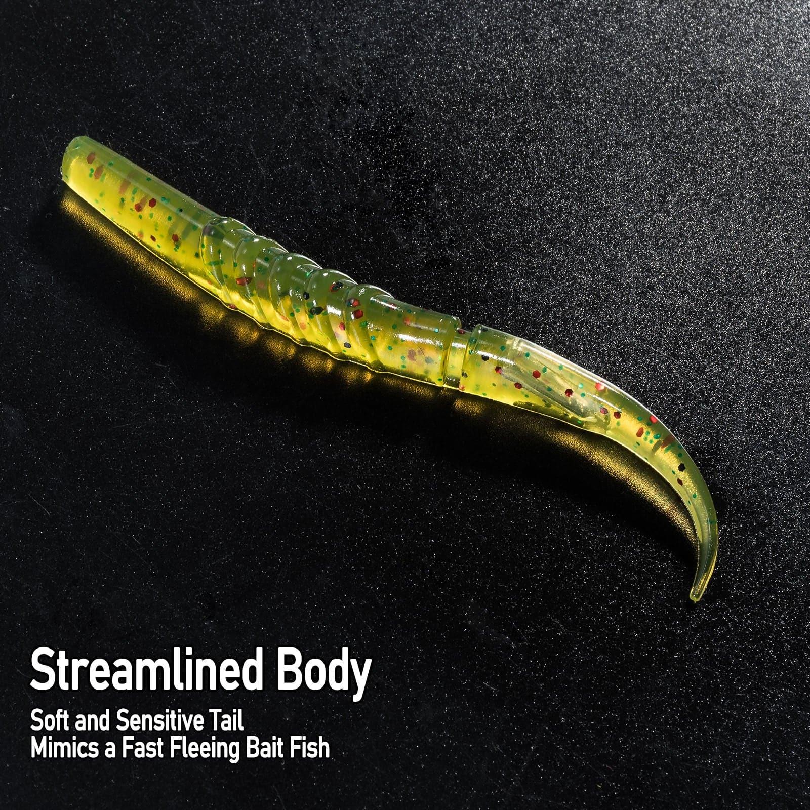 Dr.Fish 6pcs Worm Soft Plastic Baits 4.33'' 0.19oz - Image 4