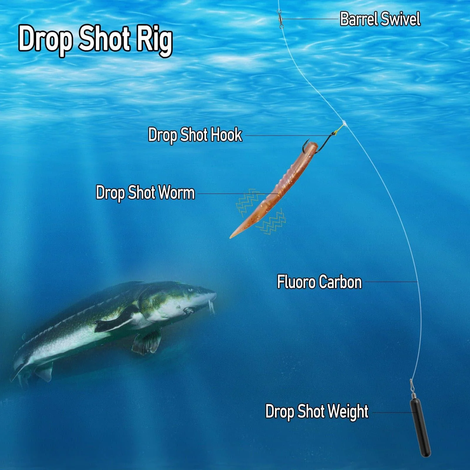 Dr.Fish 6pcs Worm Soft Plastic Baits 4.33'' 0.19oz - Image 9