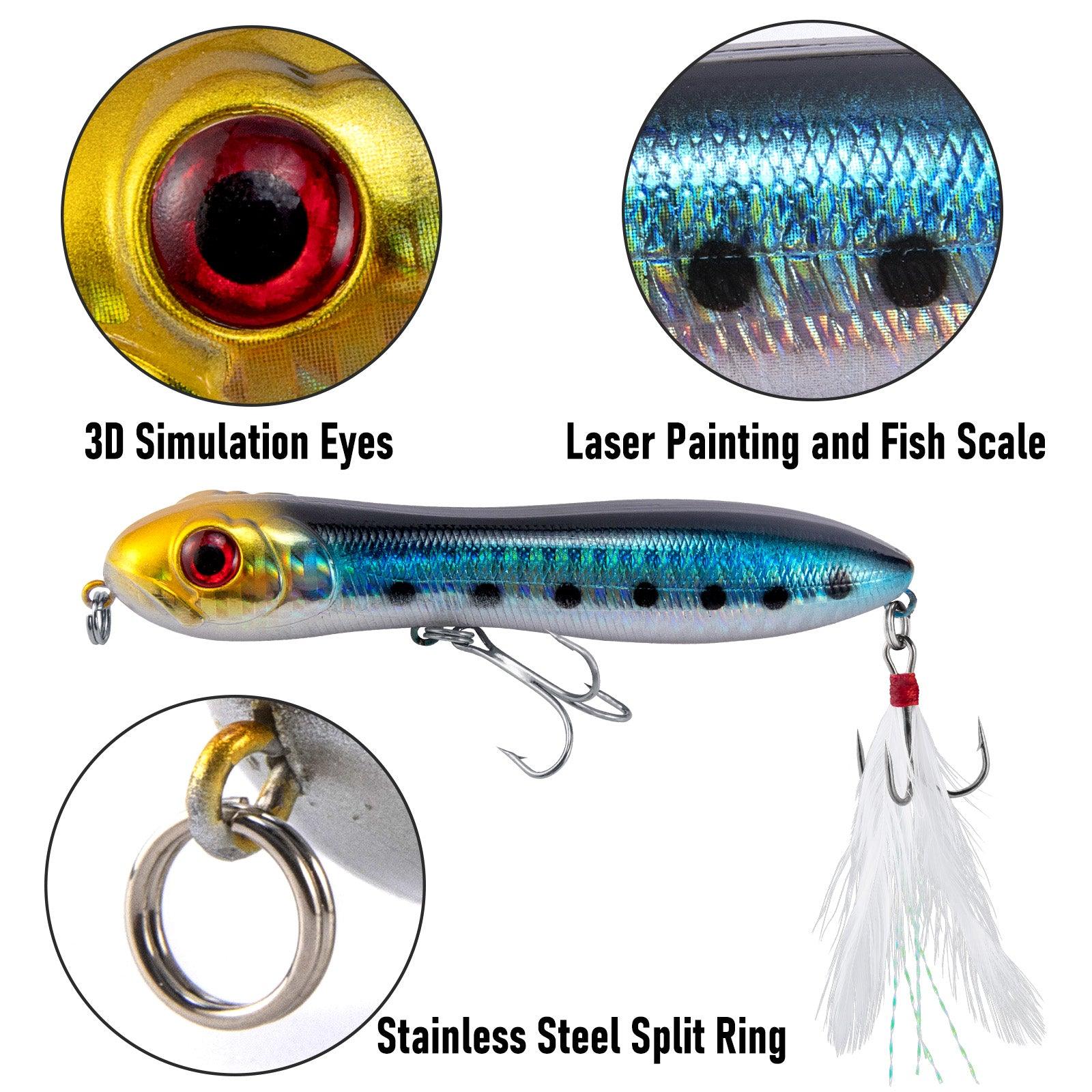 Dr.Fish 6pcs Topwater Fishing Lures 4'' - Image 2