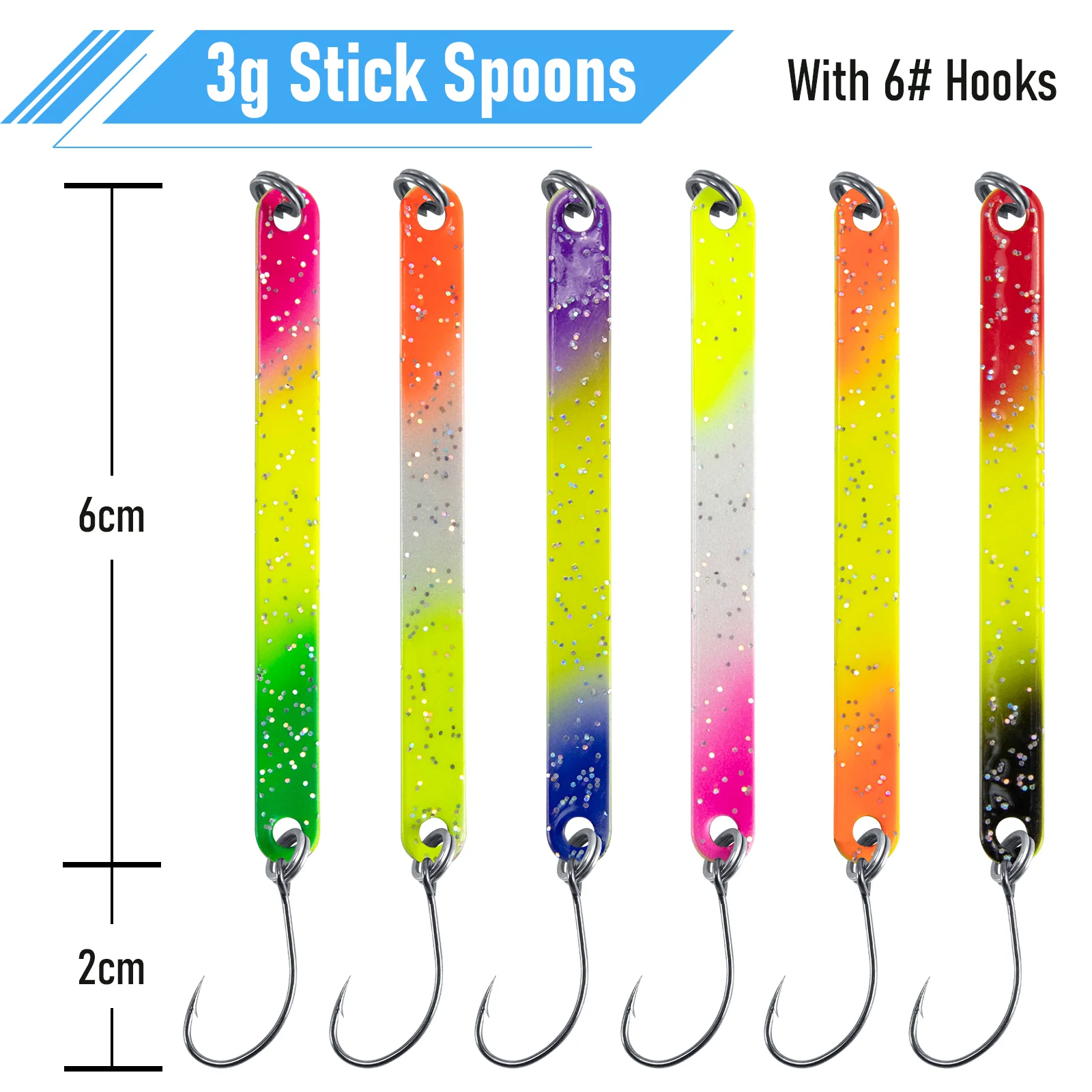 Dr.Fish 6pcs Trout Bait Trout Stick Spoon 2.5g/3g/4g - Image 9