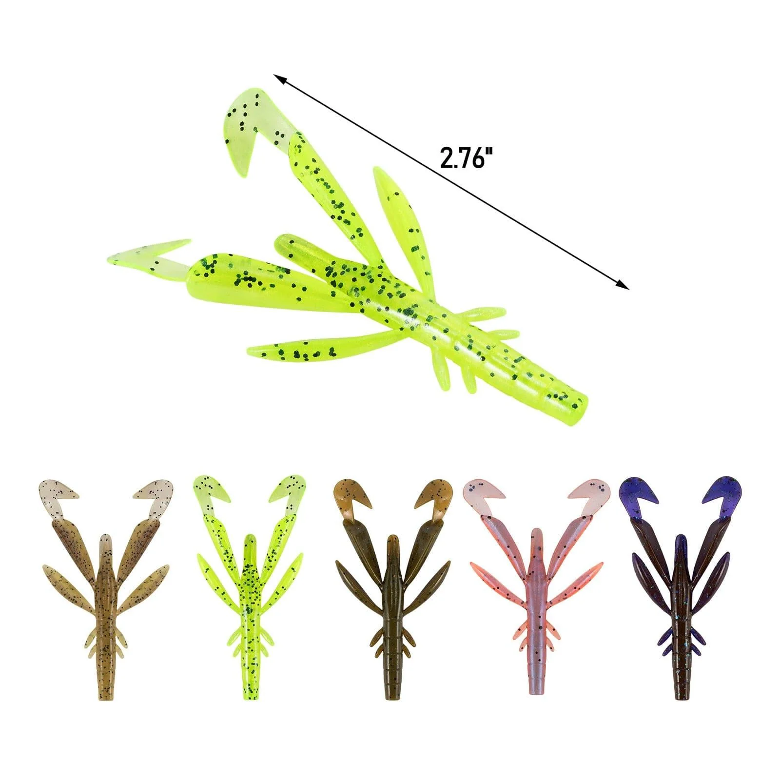 Dr.Fish 8pcs Plastic crawfish Soft Bait 2.76'' - Image 8