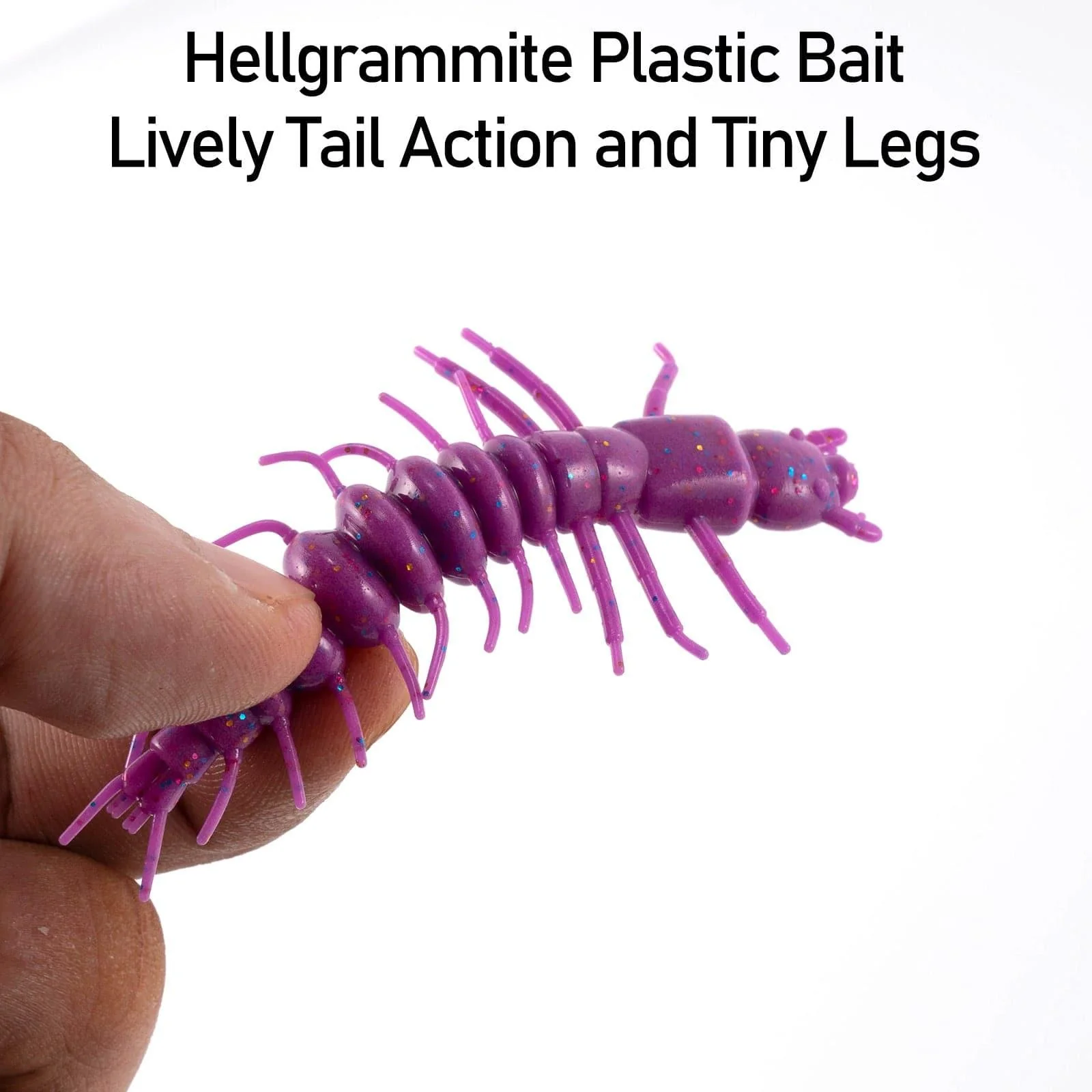 Dr.Fish 8pcs Hellgrammite Plastic Soft Worm Lure 3'' - Image 2