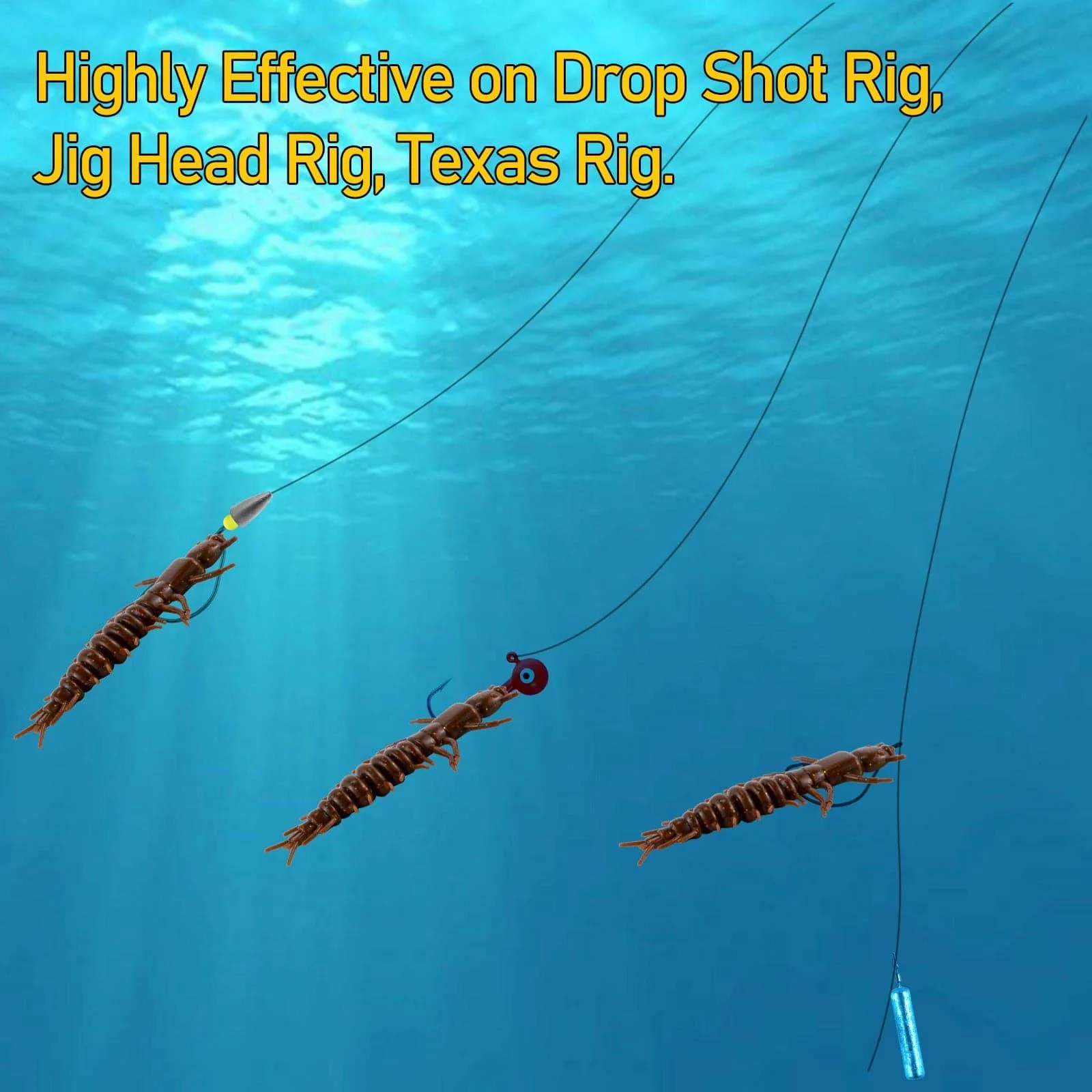 Dr.Fish 8pcs Hellgrammite Plastic Soft Worm Lure 3'' - Image 7