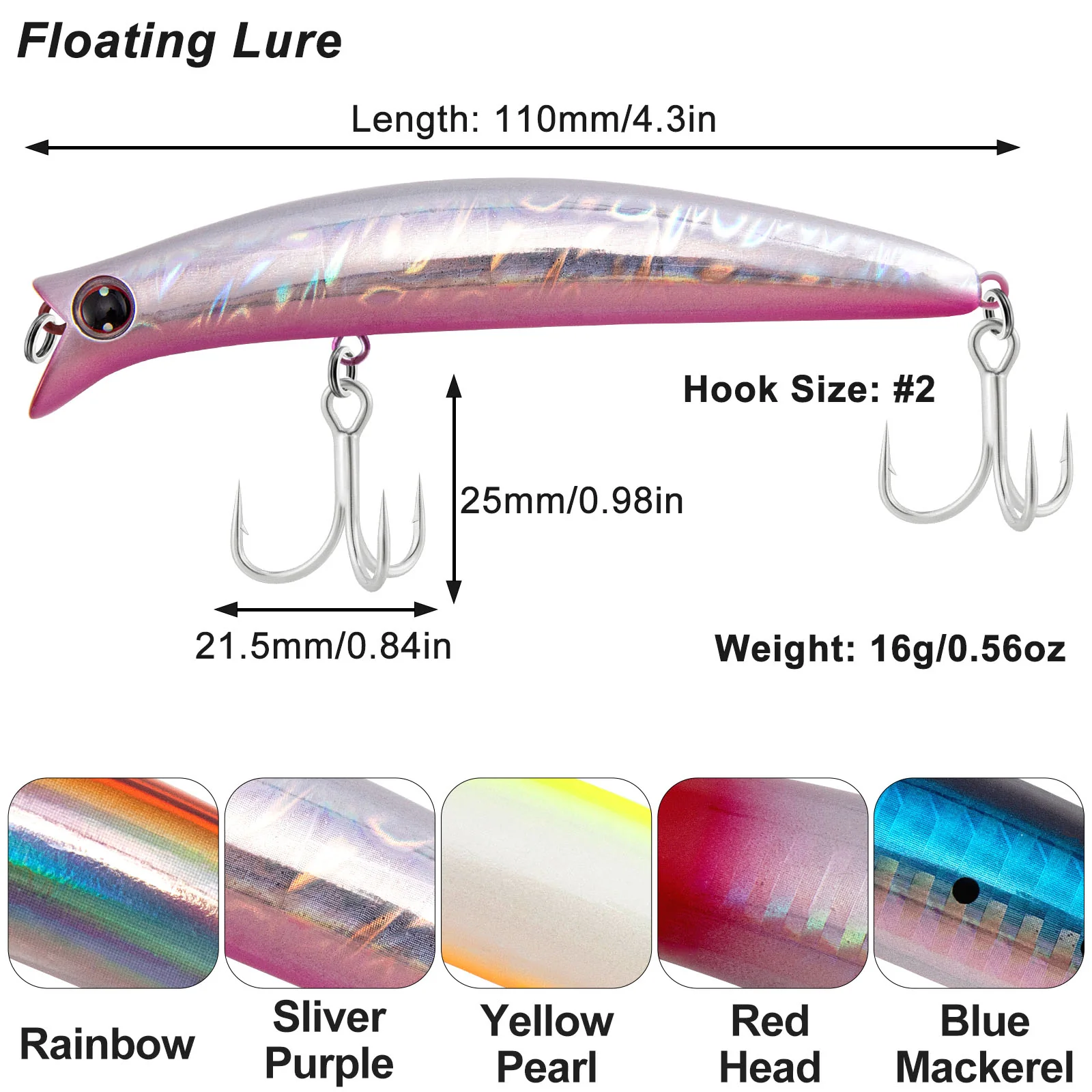 Dr.Fish Floating Lure 90/110mm Surface Minnow Lure - Image 6