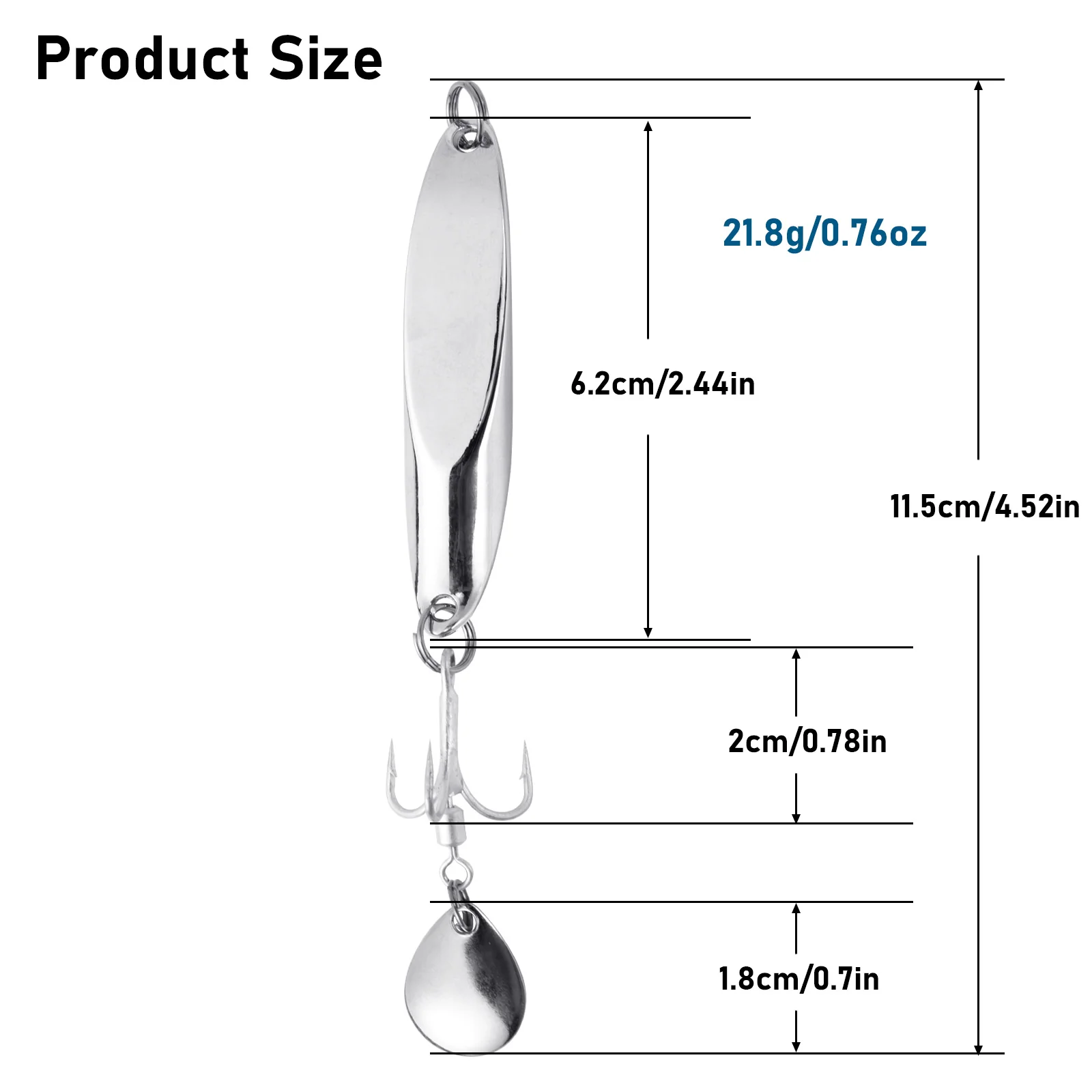 Dr.Fish 3pcs Sea Fishing Silver Spoons - Image 5