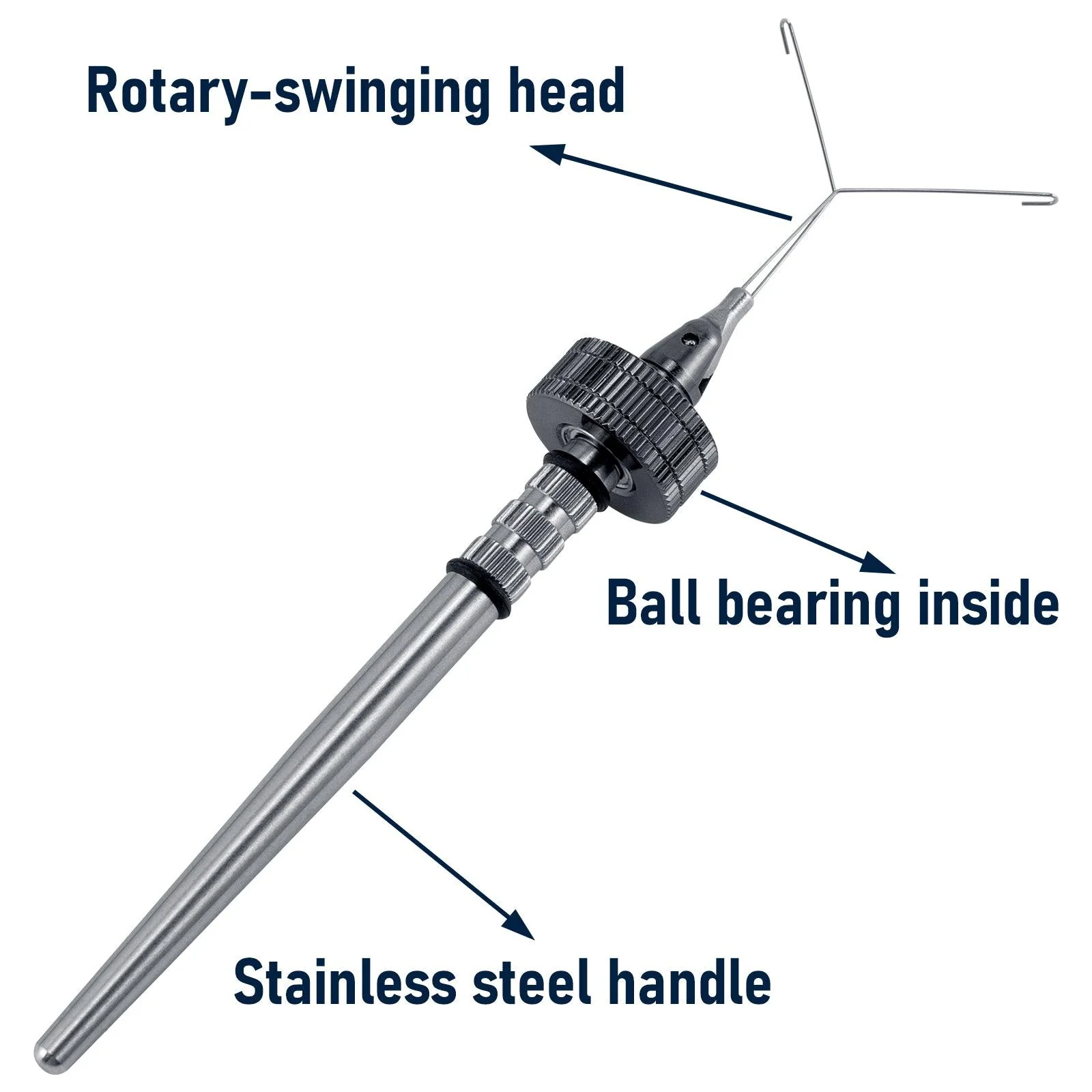 Dr.Fish Stainless Steel Dubbing Spinner 90°+360° Rotation 5.3'' - Image 4