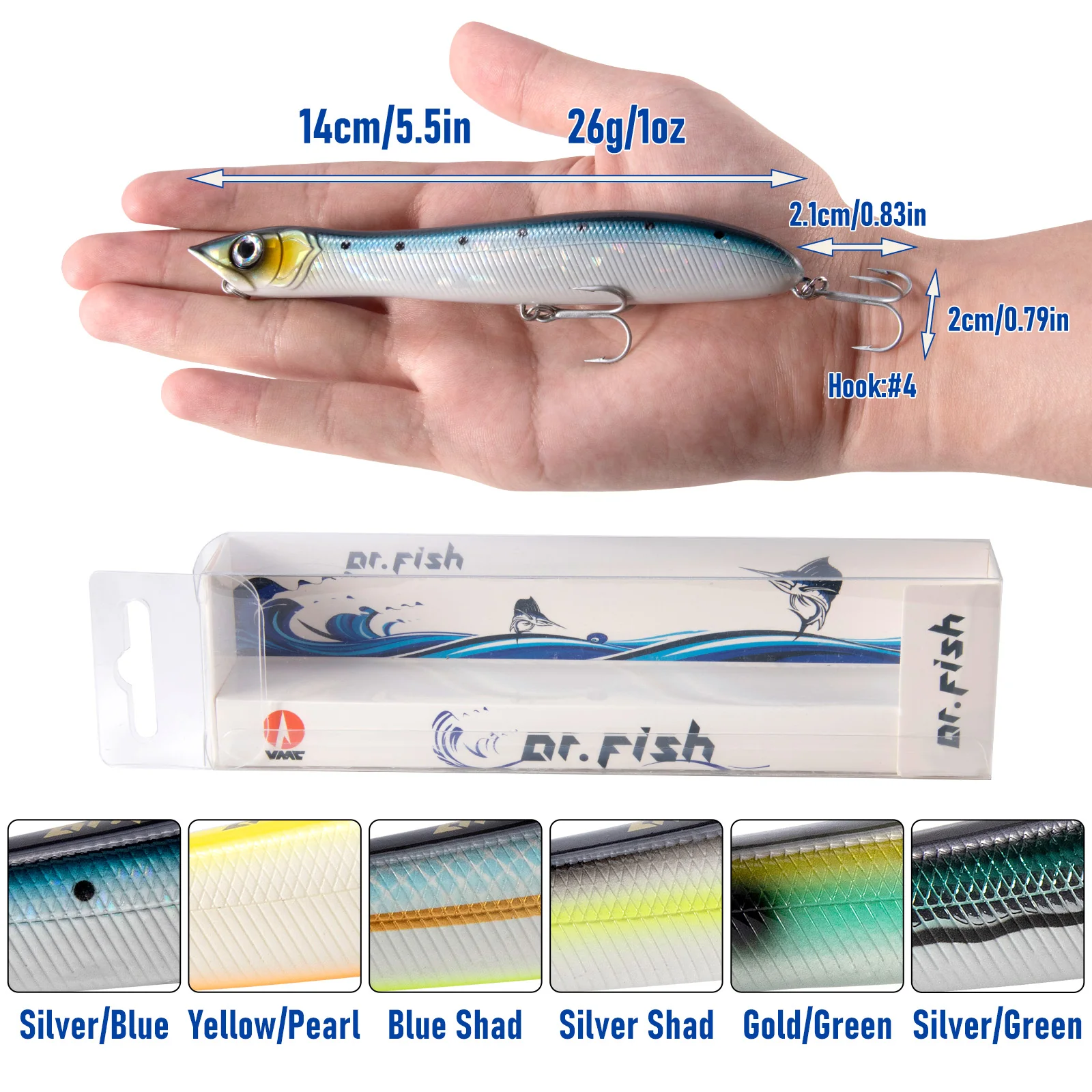Dr.Fish Topwater Fishing Lure 5.5'' - Image 5