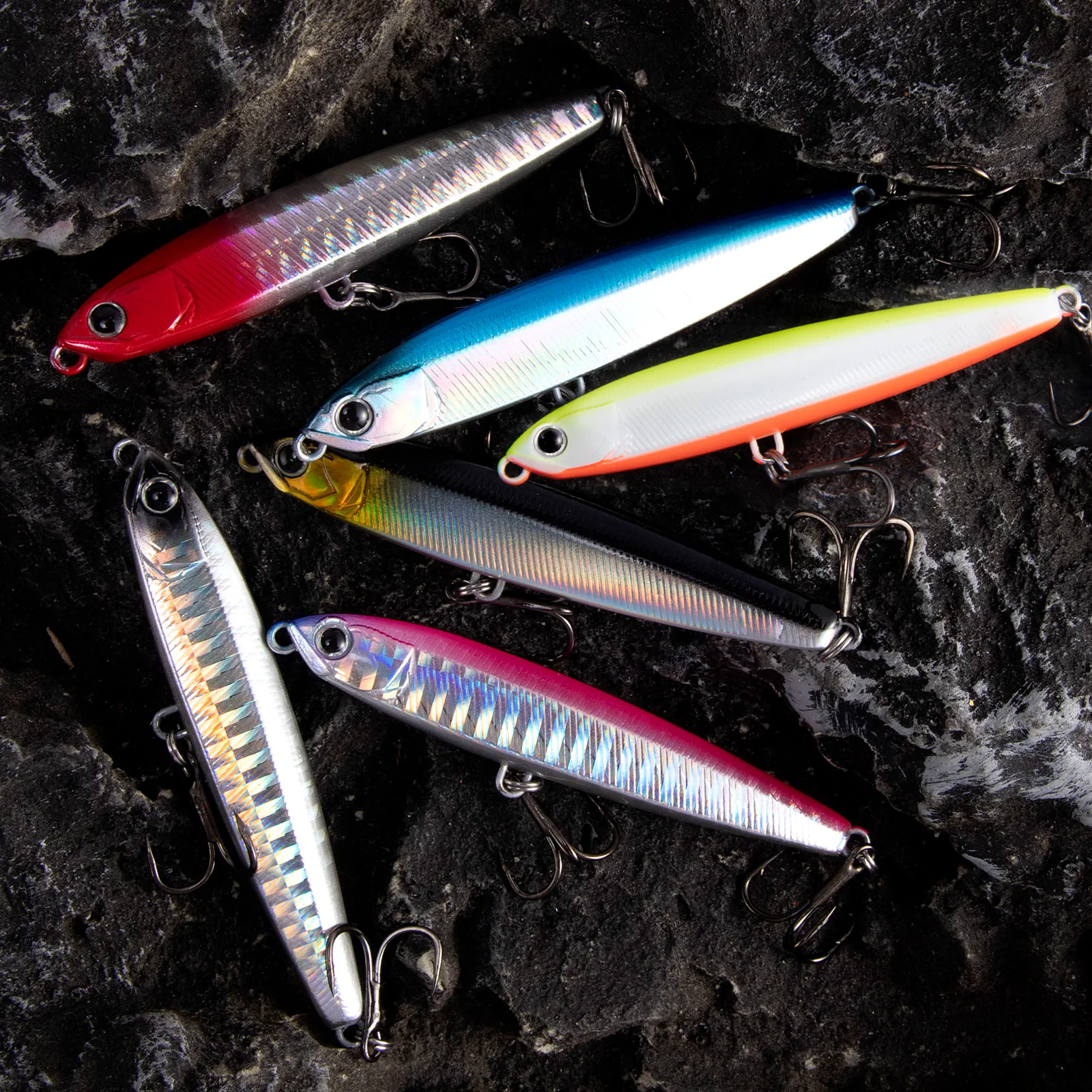 Dr.Fish Topwater Lure Jig Pencil Lure with Treble Hooks 6pcs - Image 4