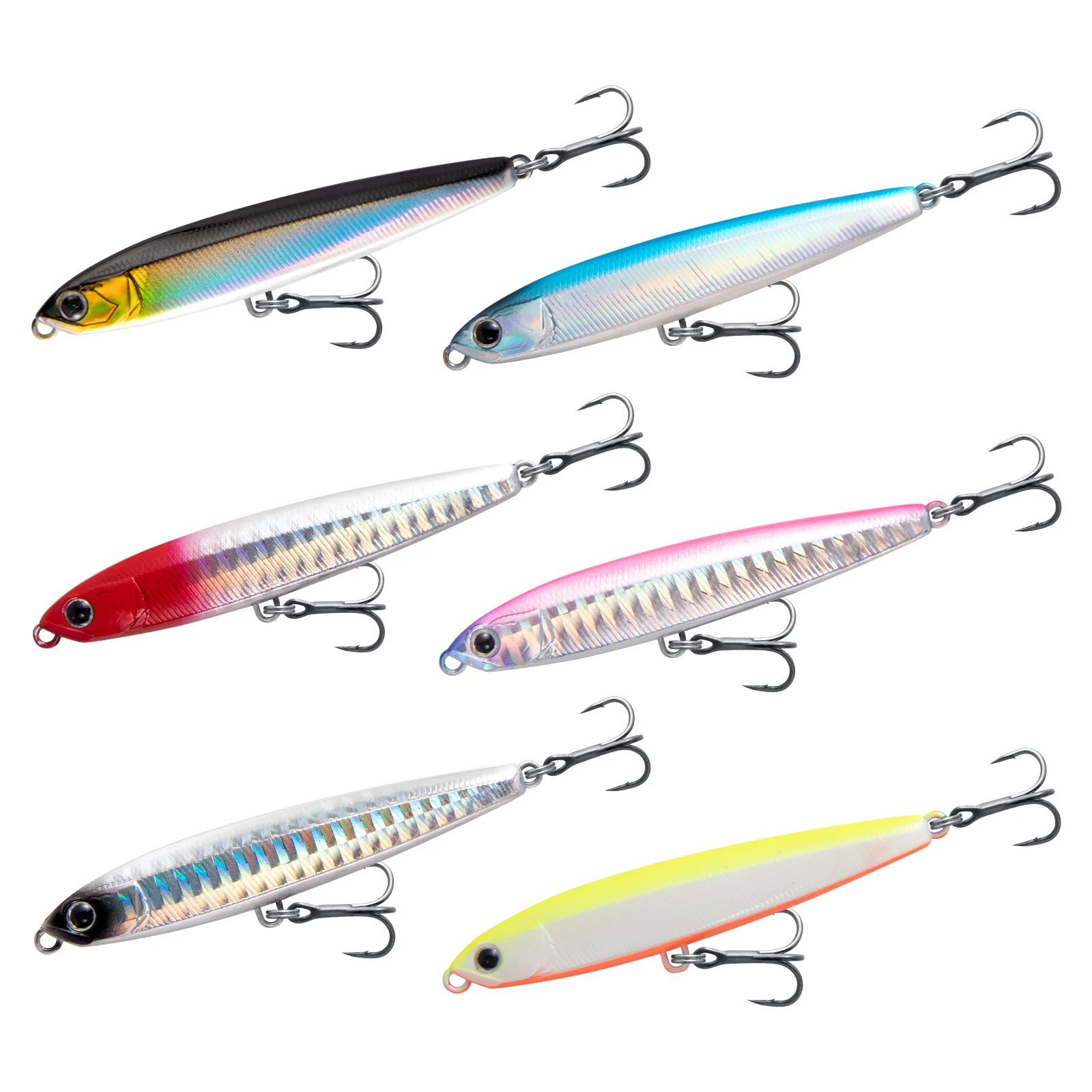 Dr.Fish Topwater Lure Jig Pencil Lure with Treble Hooks 6pcs - Image 9