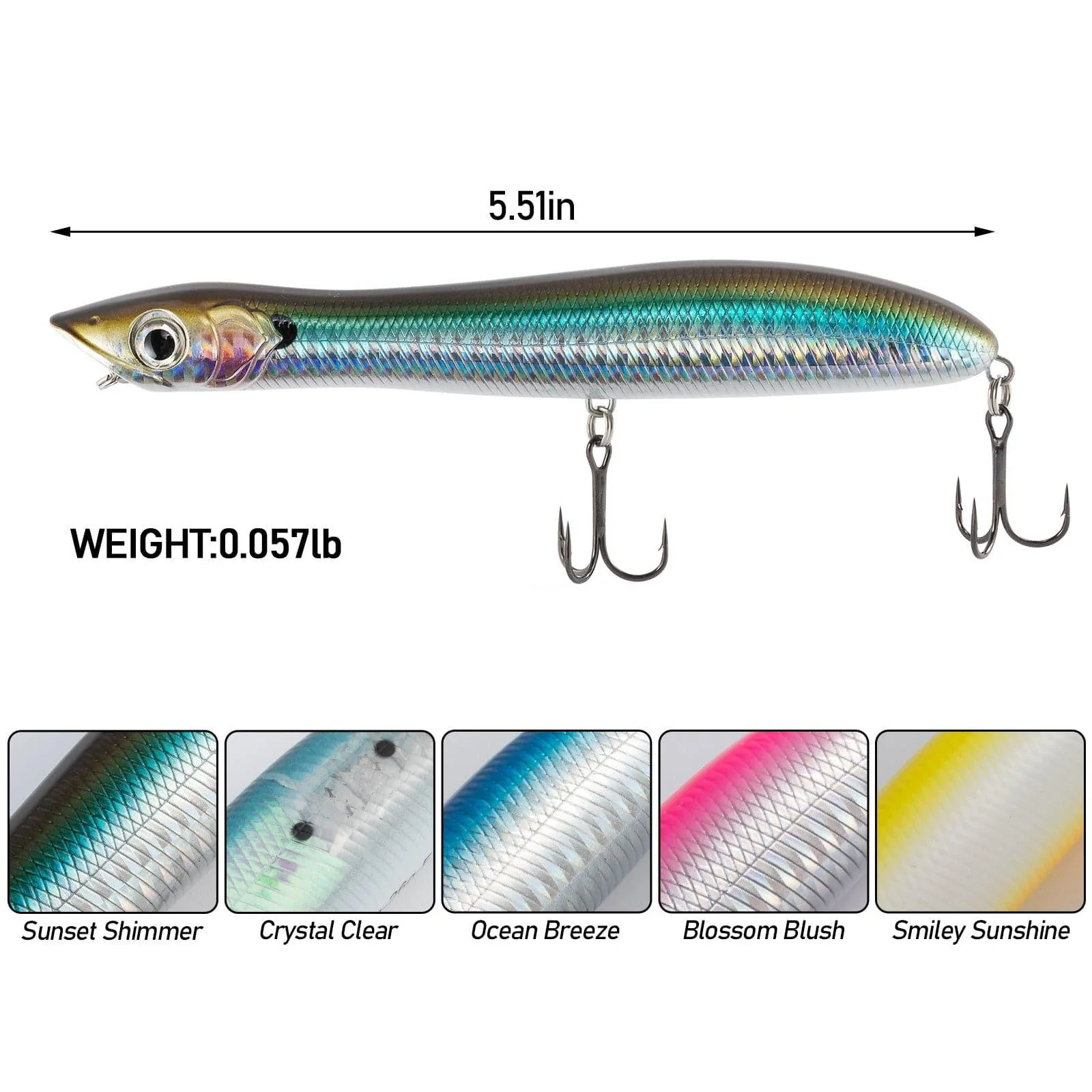 Dr.Fish Topwater Lures Floating Pencil Popper Lure 5.51" 0.9oz - Image 2