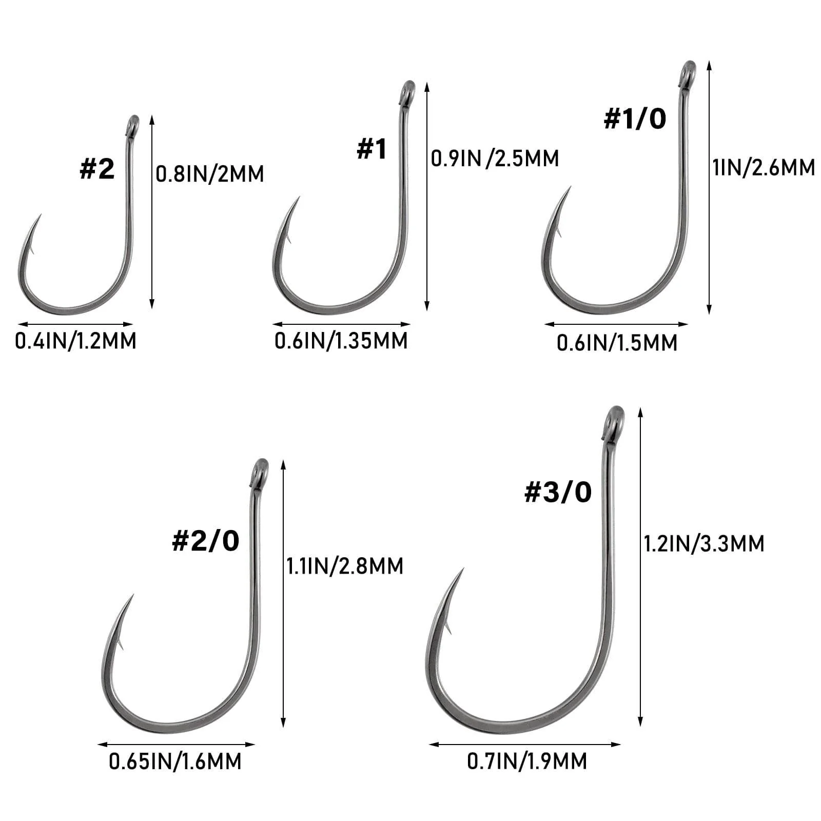 Dr.Fish 50pcs Drop Shot Hooks #2 to 3/0 - Image 8