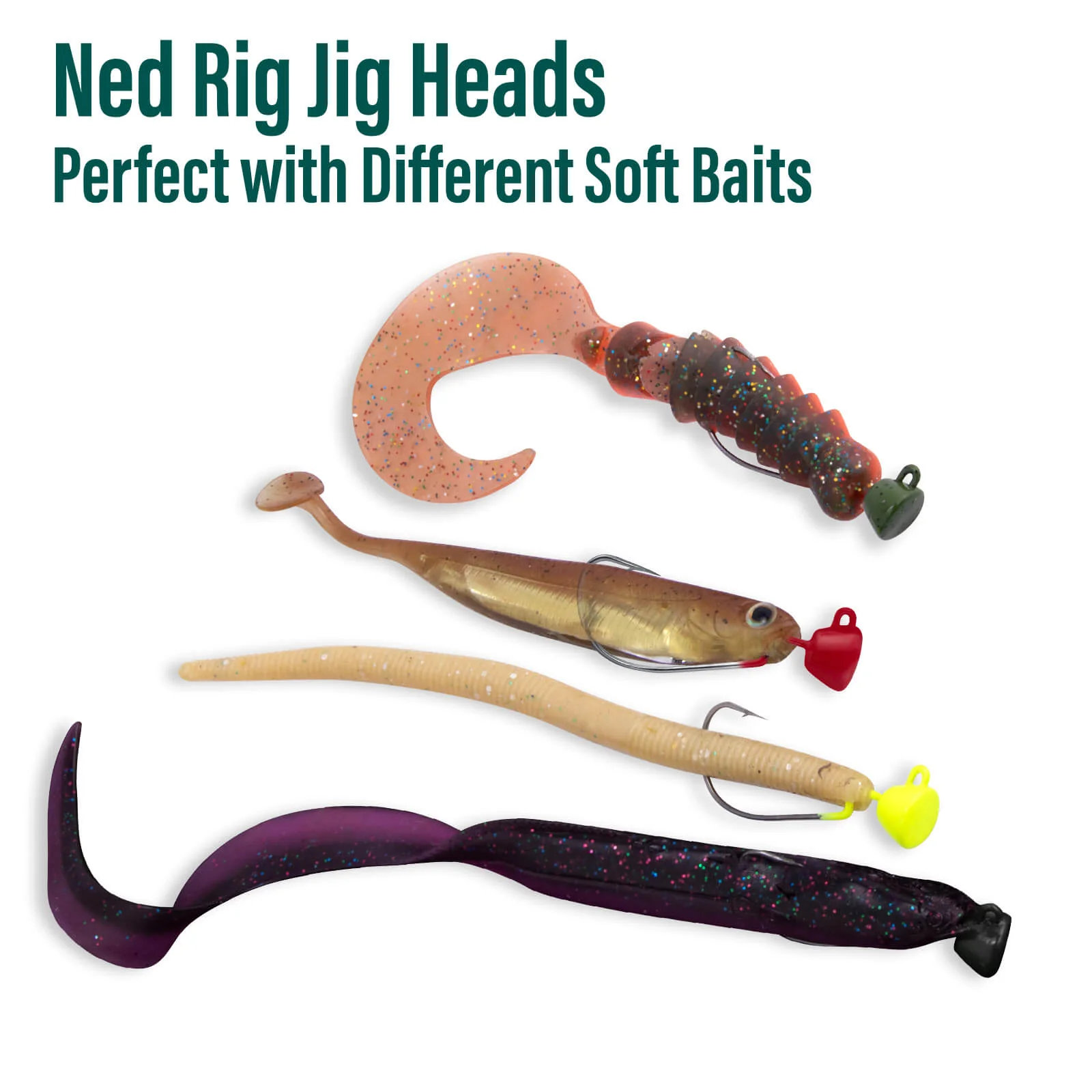 Dr.Fish 10pcs EWG Ned Rig Jig Heads 1/16oz-1/6oz - Image 4