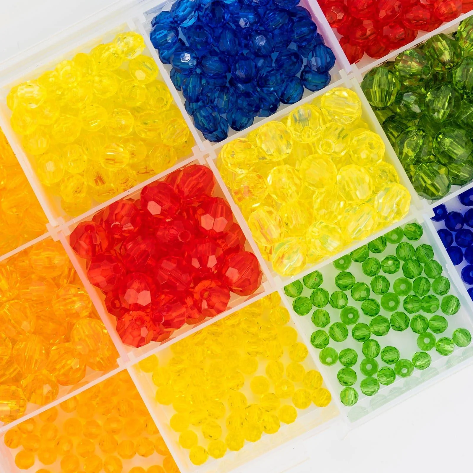 Dr.Fish 750pcs Faceted Acrylic Beads Kit 4/6/8mm - Image 2