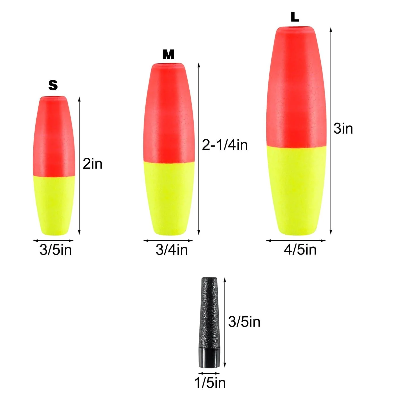 Dr.Fish 10pcs Cigar Peg Floats 3 Sizes - Image 6