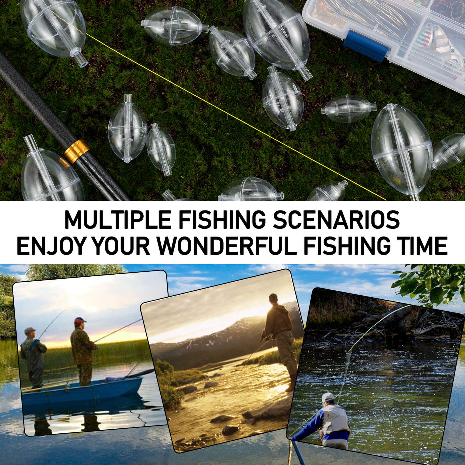Dr.Fish 10pcs Fishing Slip Bubble Floats 3 Sizes - Image 6