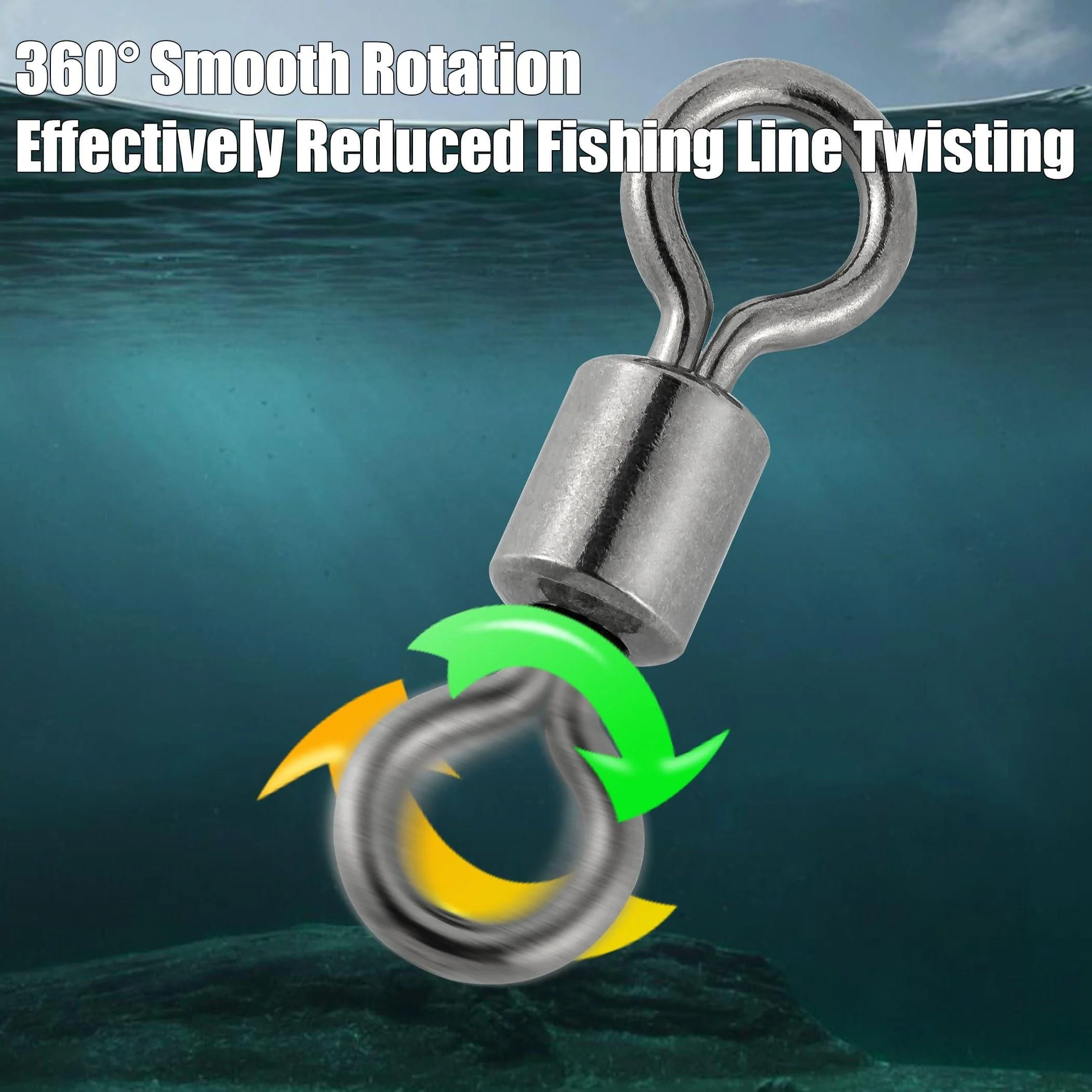 Dr.Fish 50pcs Fly Fishing Rolling Swivels - Image 5