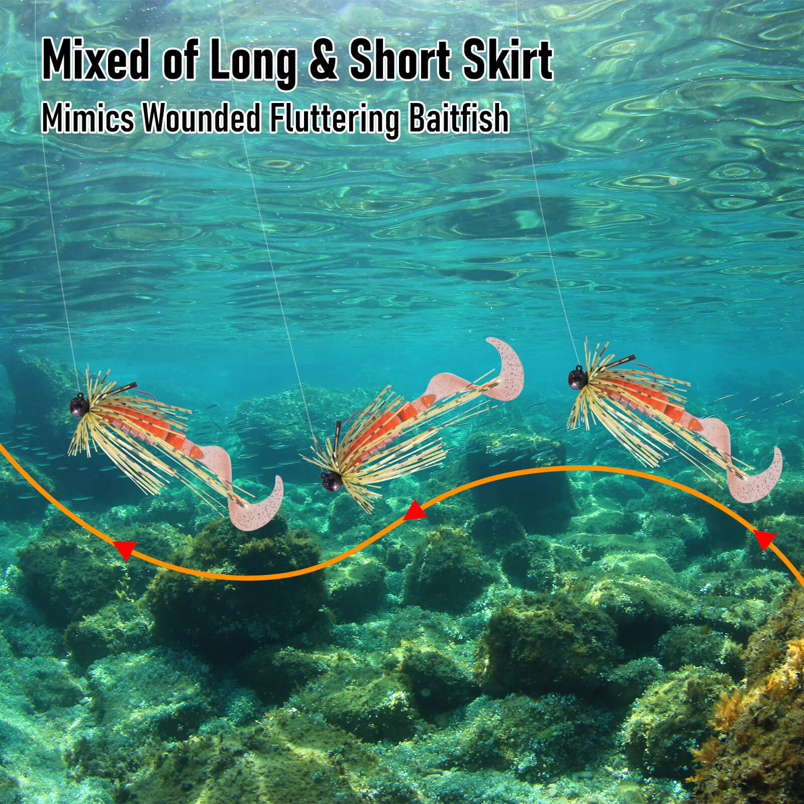 Dr.Fish 2pcs Football Jigs with Silicone Skirts 3/16oz-3/8oz - Image 6