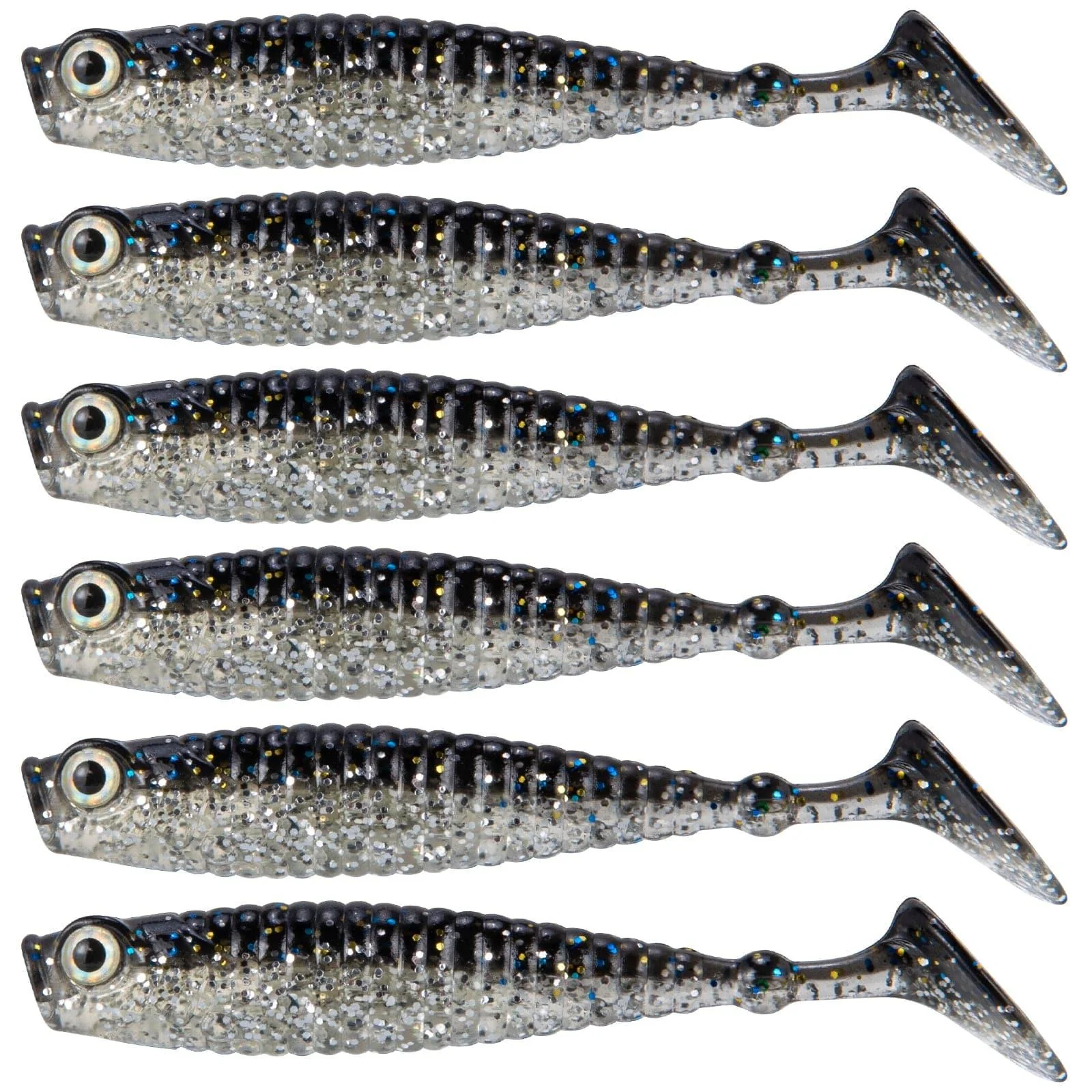 Dr.Fish 8pcs Gillter Foil Soft Baits 2.56'' - Image 8