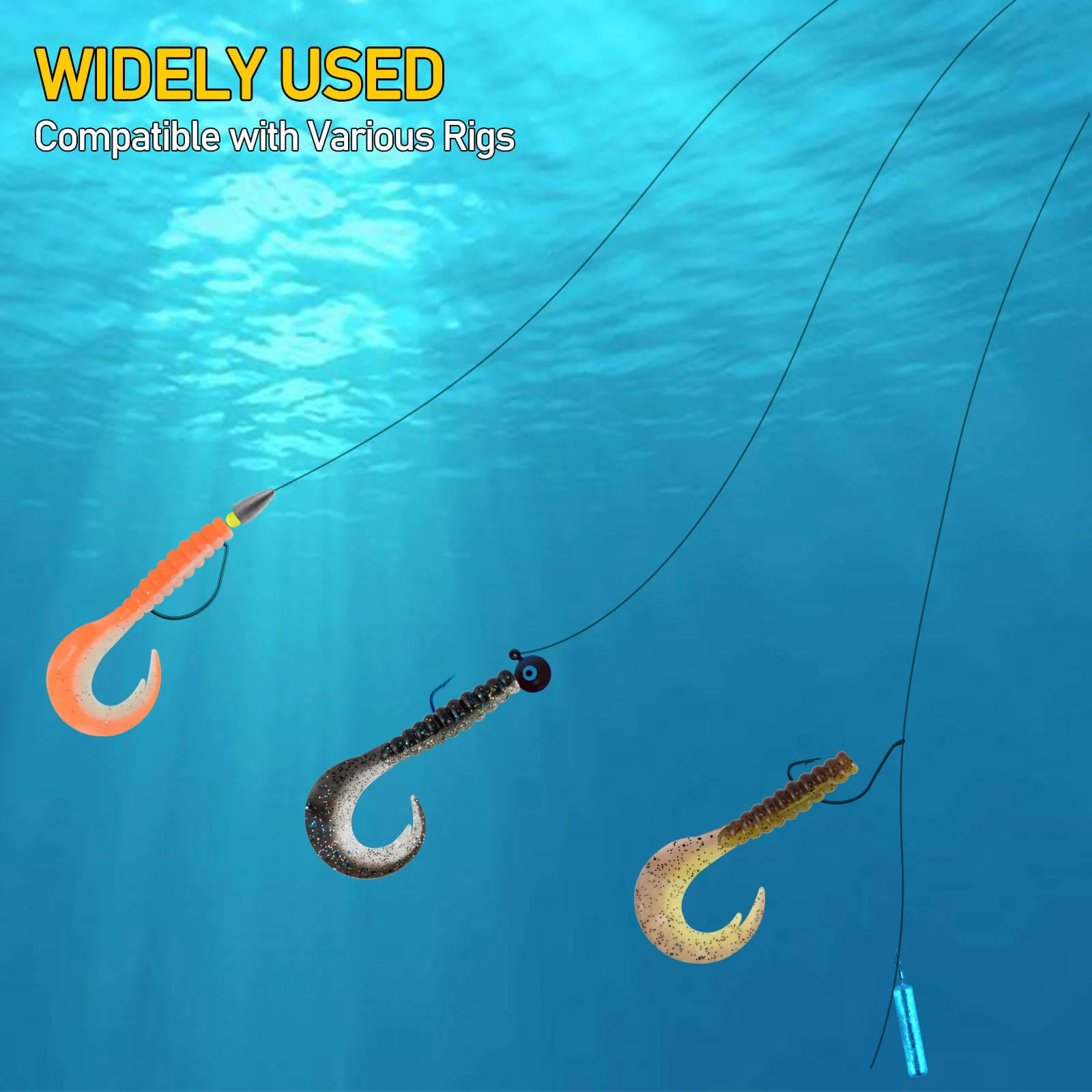 Dr.Fish Grub Soft Plastic Worm Baits 2''-3'' - Image 9