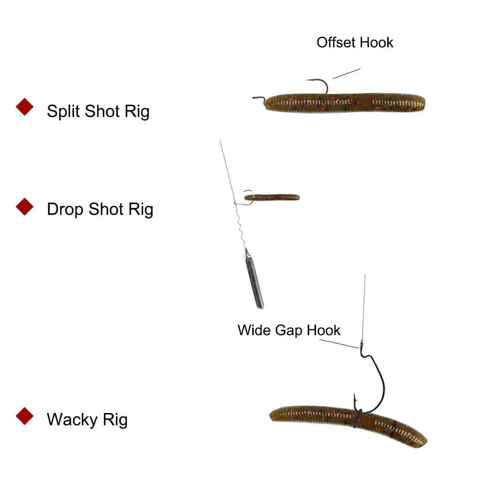 Dr.Fish 15pcs Ice Fishing Soft Worms 1.96'' - Image 3