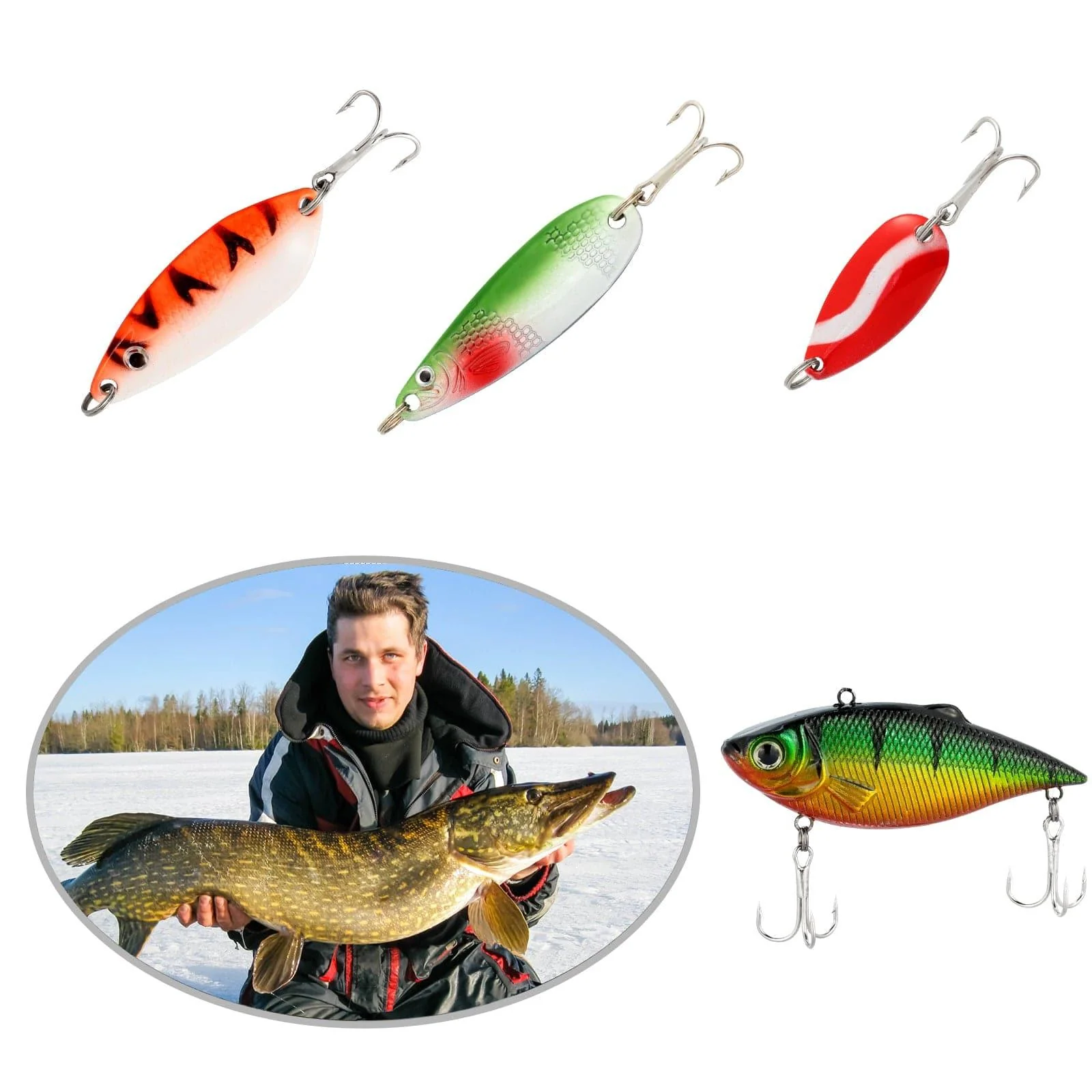 Dr.Fish 132pcs Ice Fishing Lures Kit - Image 6