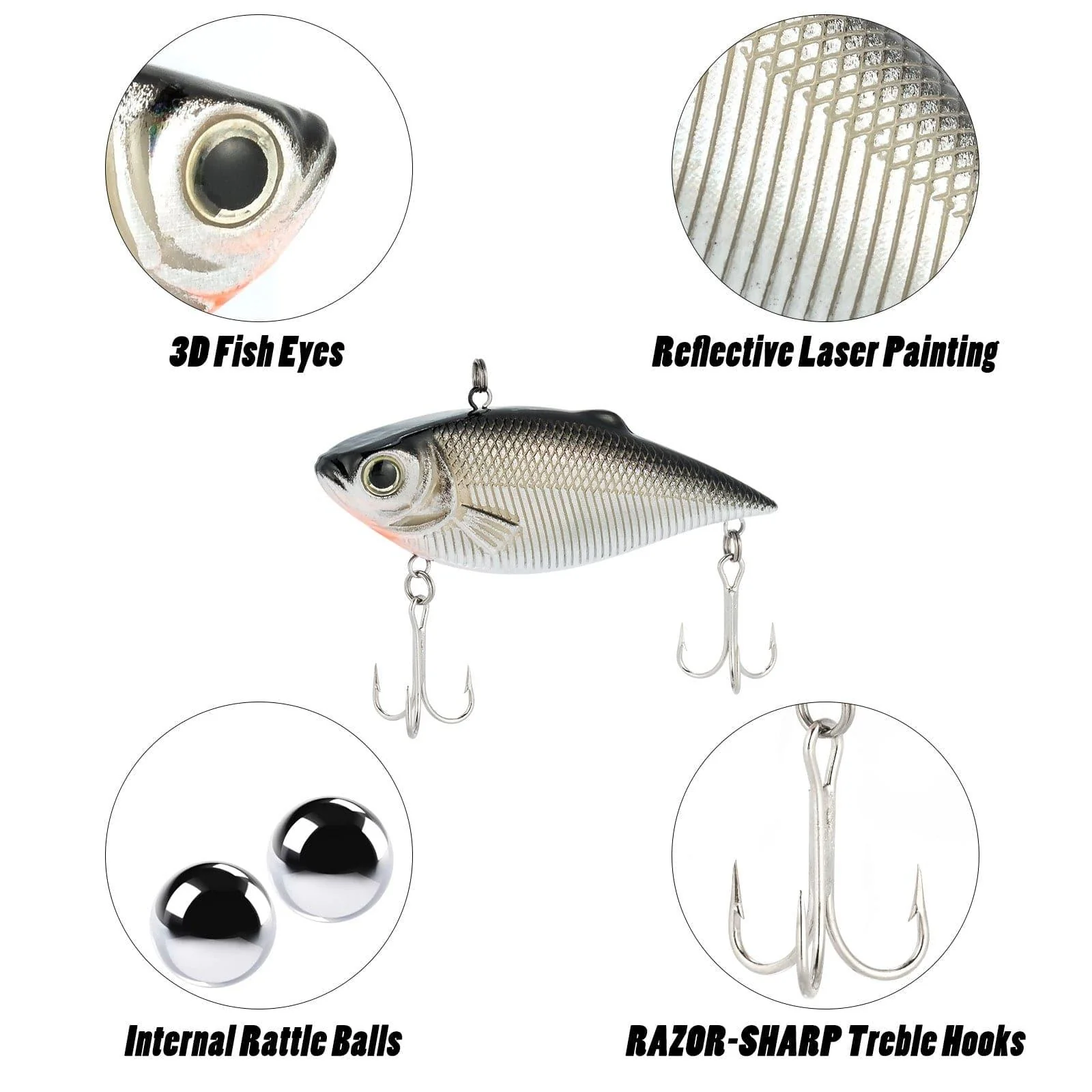Dr.Fish 3pcs Lipless Crankbaits 1/4oz - Image 2